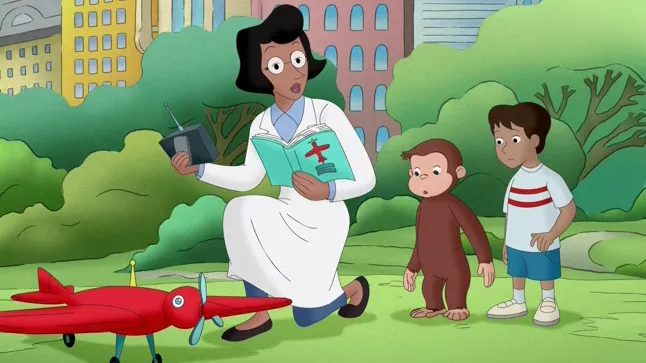 thumbnail - S8:E3 Curious George's Backwards Flight Plan / Curious George, Hog Trainer