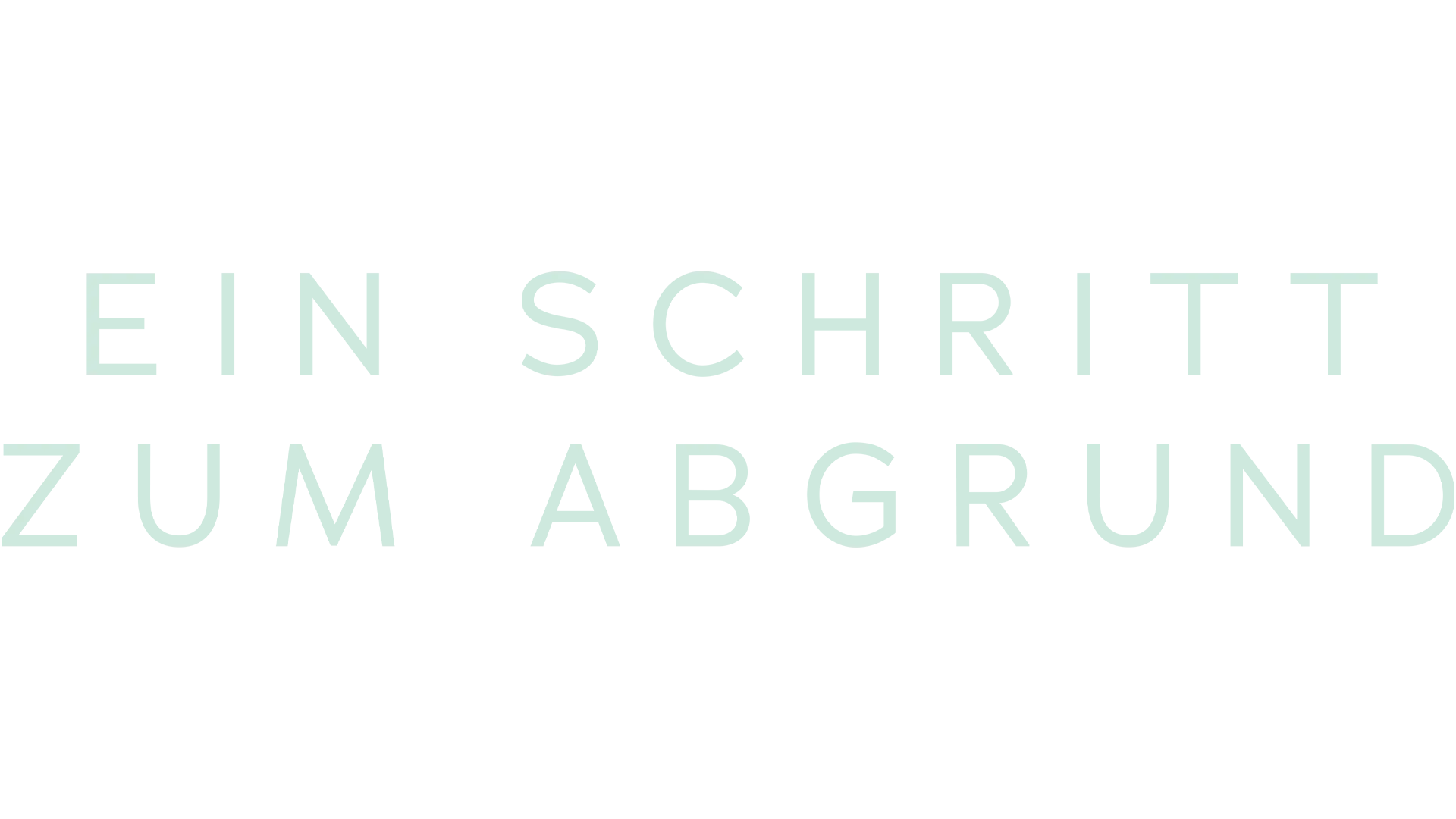 Ein Schritt zum Abgrund