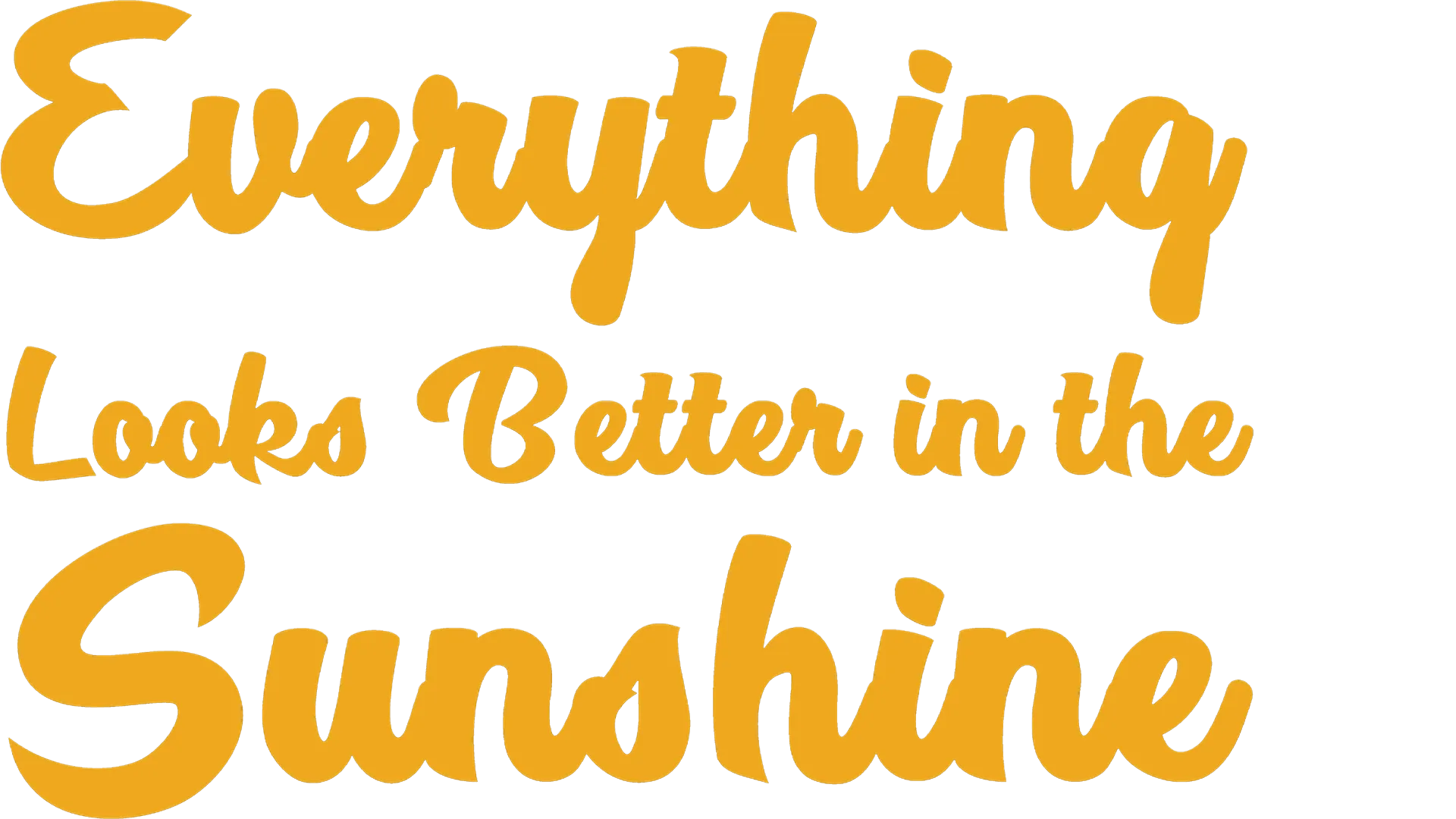 Everything Looks Better in the Sunshine