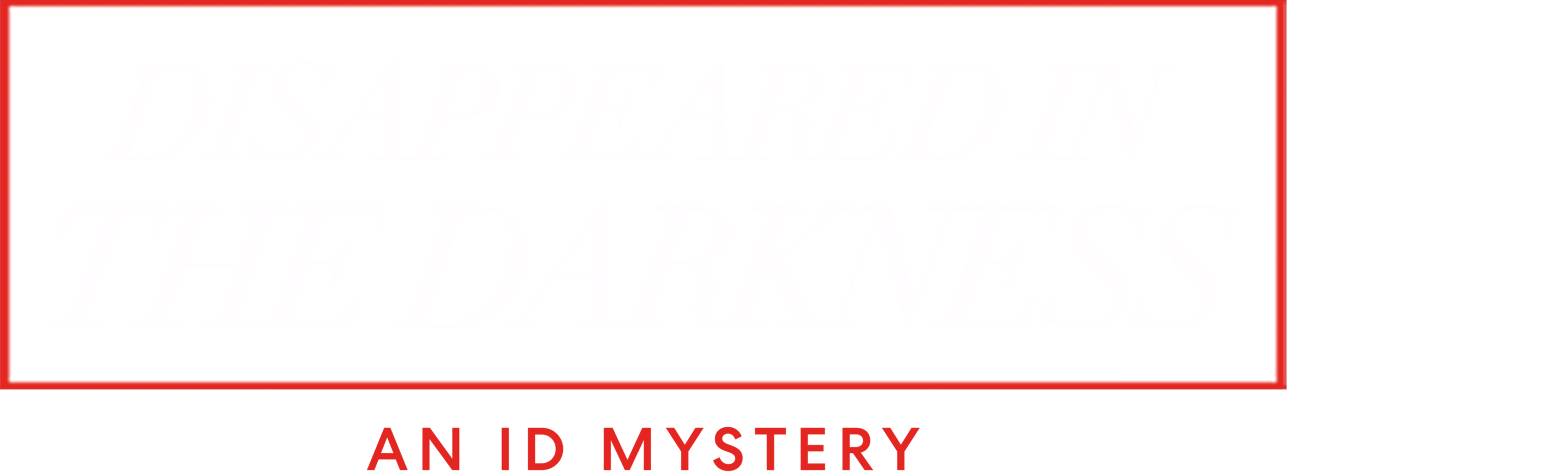 Disappeared in the Darkness: An ID Mystery