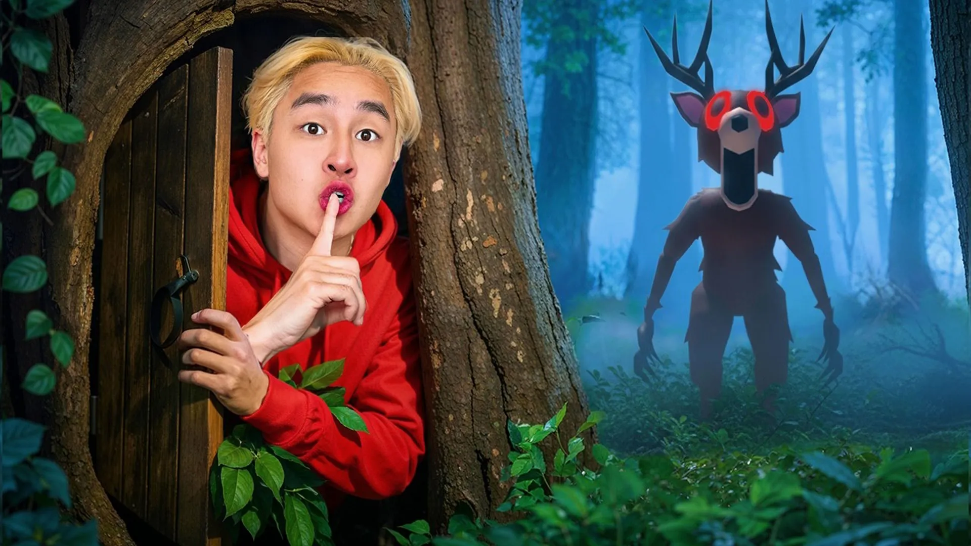 thumbnail - S1:E6 Surviving Roblox 99 Nights in the Forest IRL!