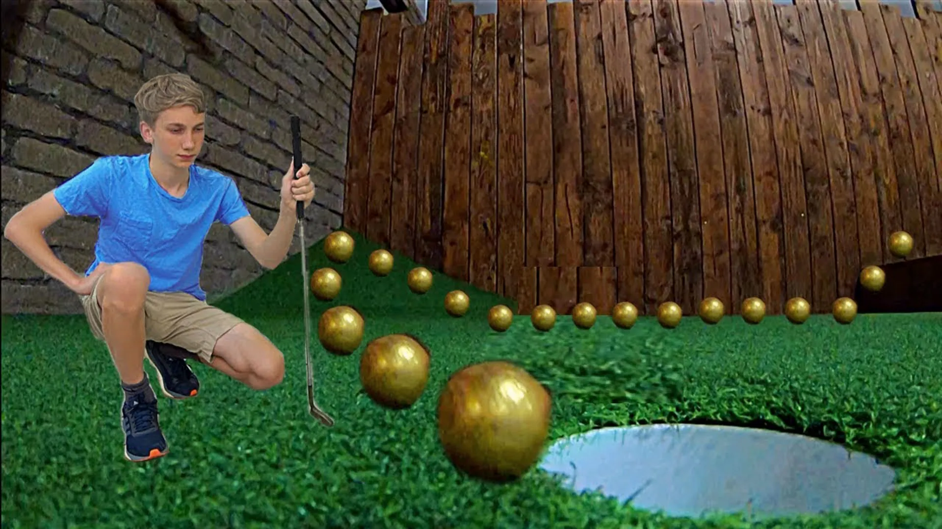 thumbnail - S1:E15 Scoring 18 Mini Golf Hole-in-One Trick Shots!