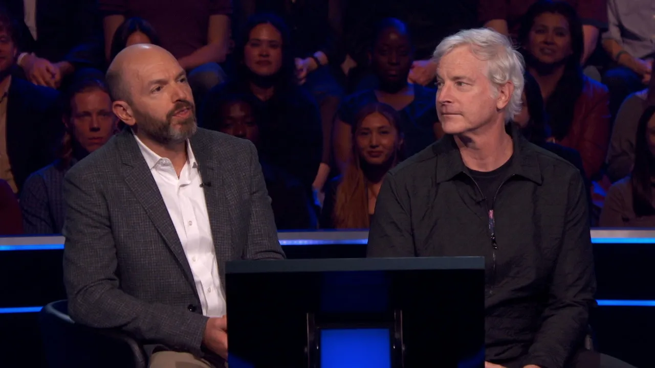 thumbnail - S5:E5 In the Hot Seat: Paul Scheer & Rob Huebel; Awkwafina & Paul Feig