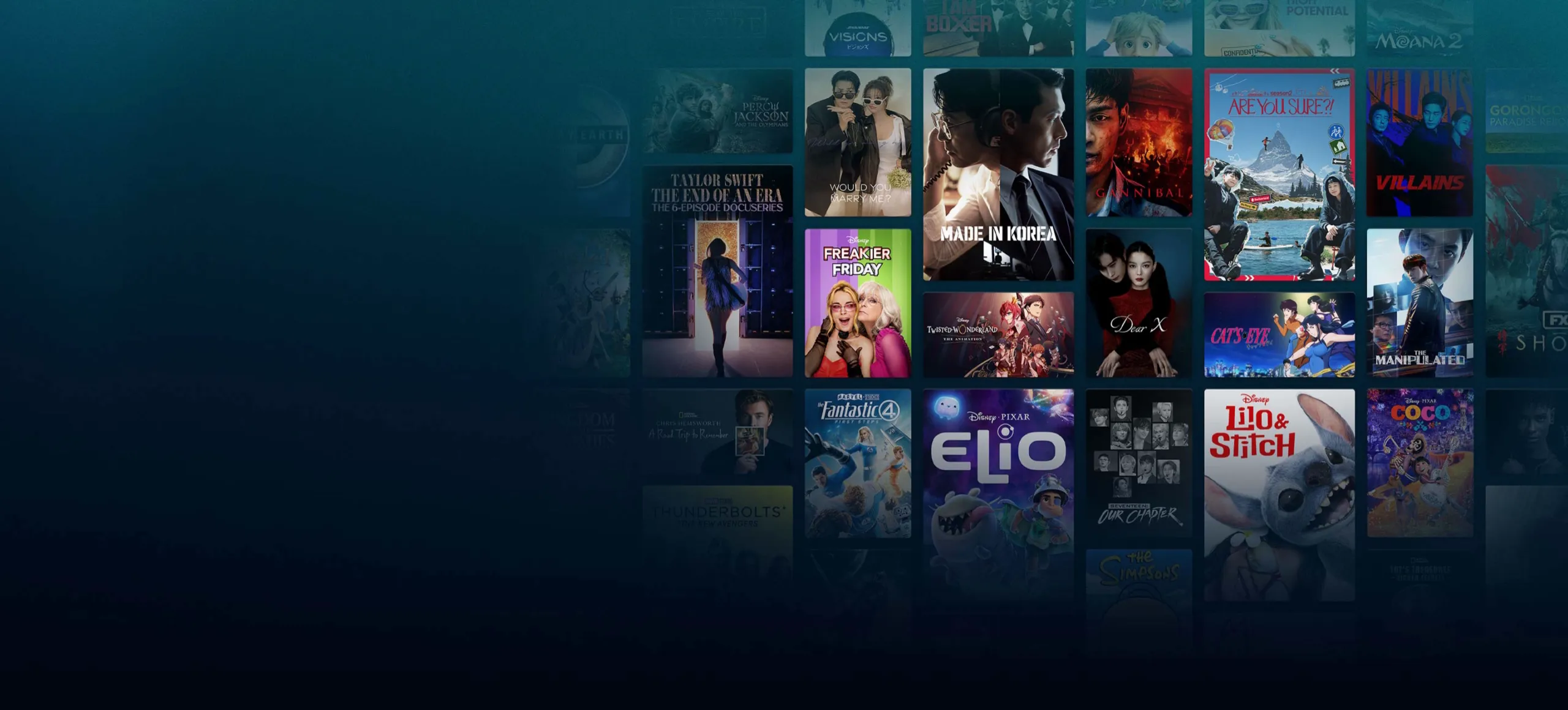 Background image of various Disney+ titles