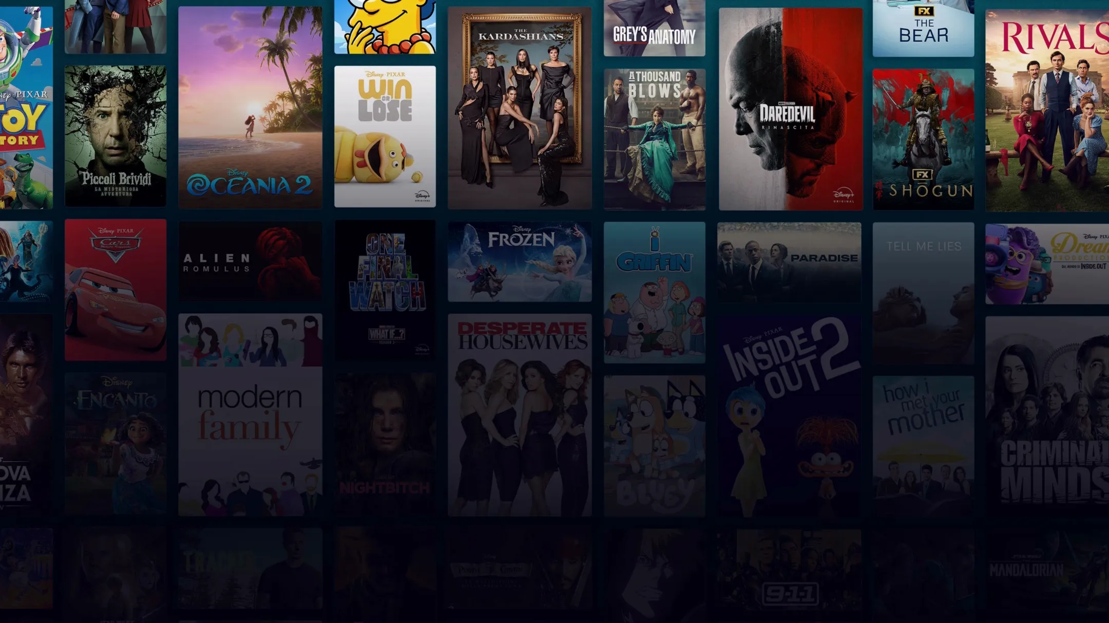 Background image of various Disney+ titles