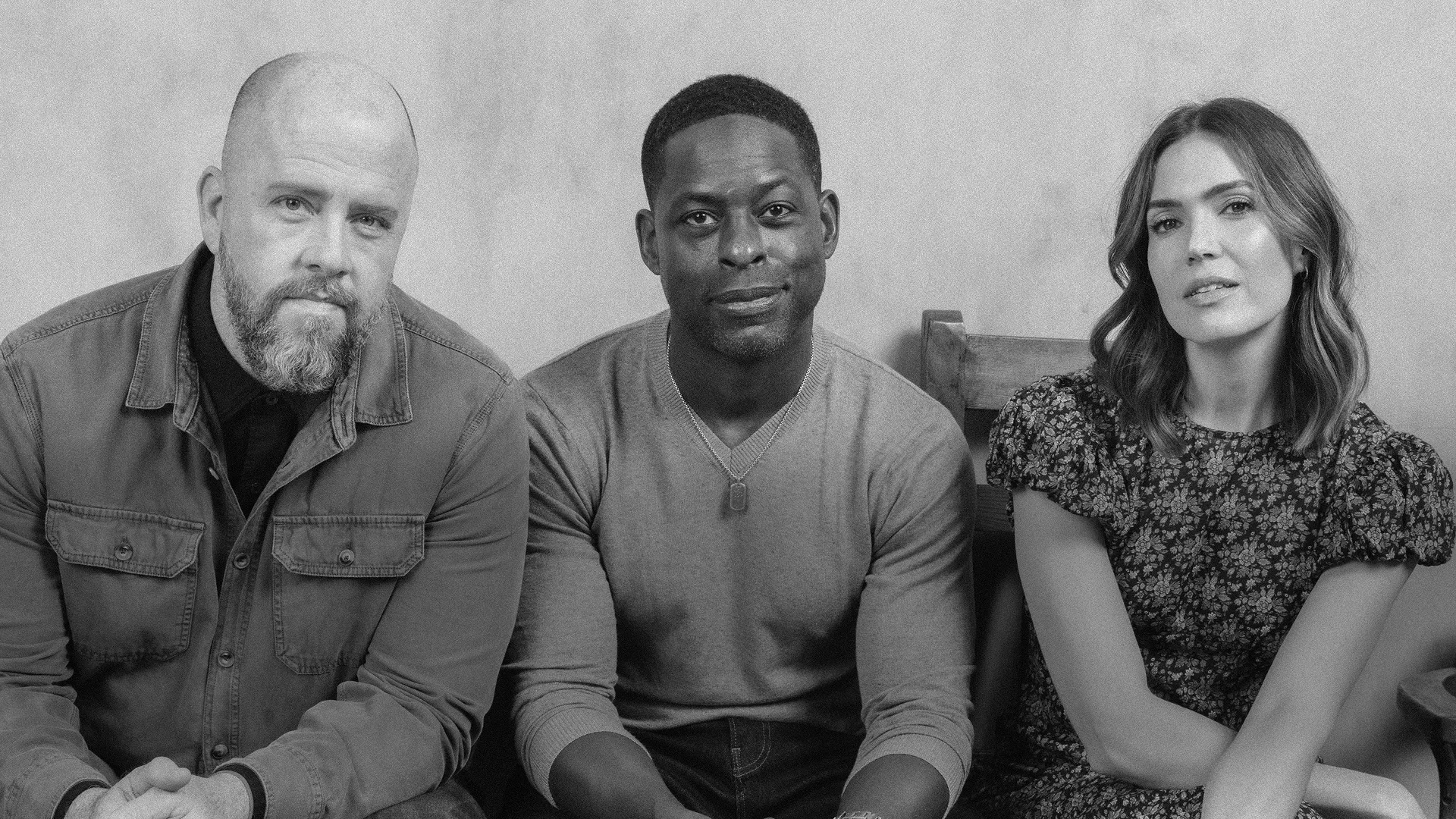 Chris Sullivan, Sterling K. Brown and Mandy Moore from the That Was Us podcast