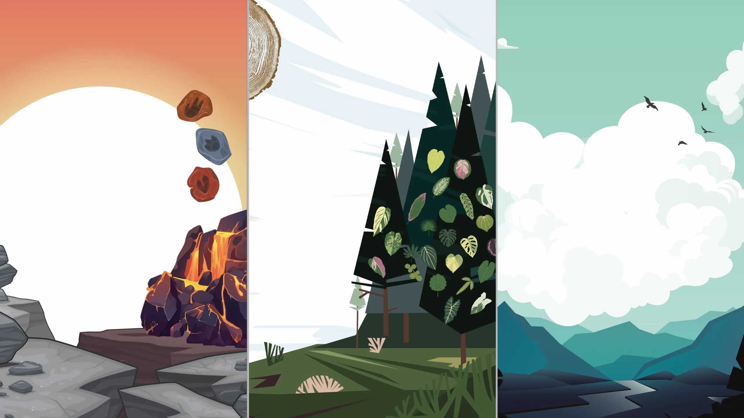 Promotional graphic landscape images for Nat Geo's The Wonder List