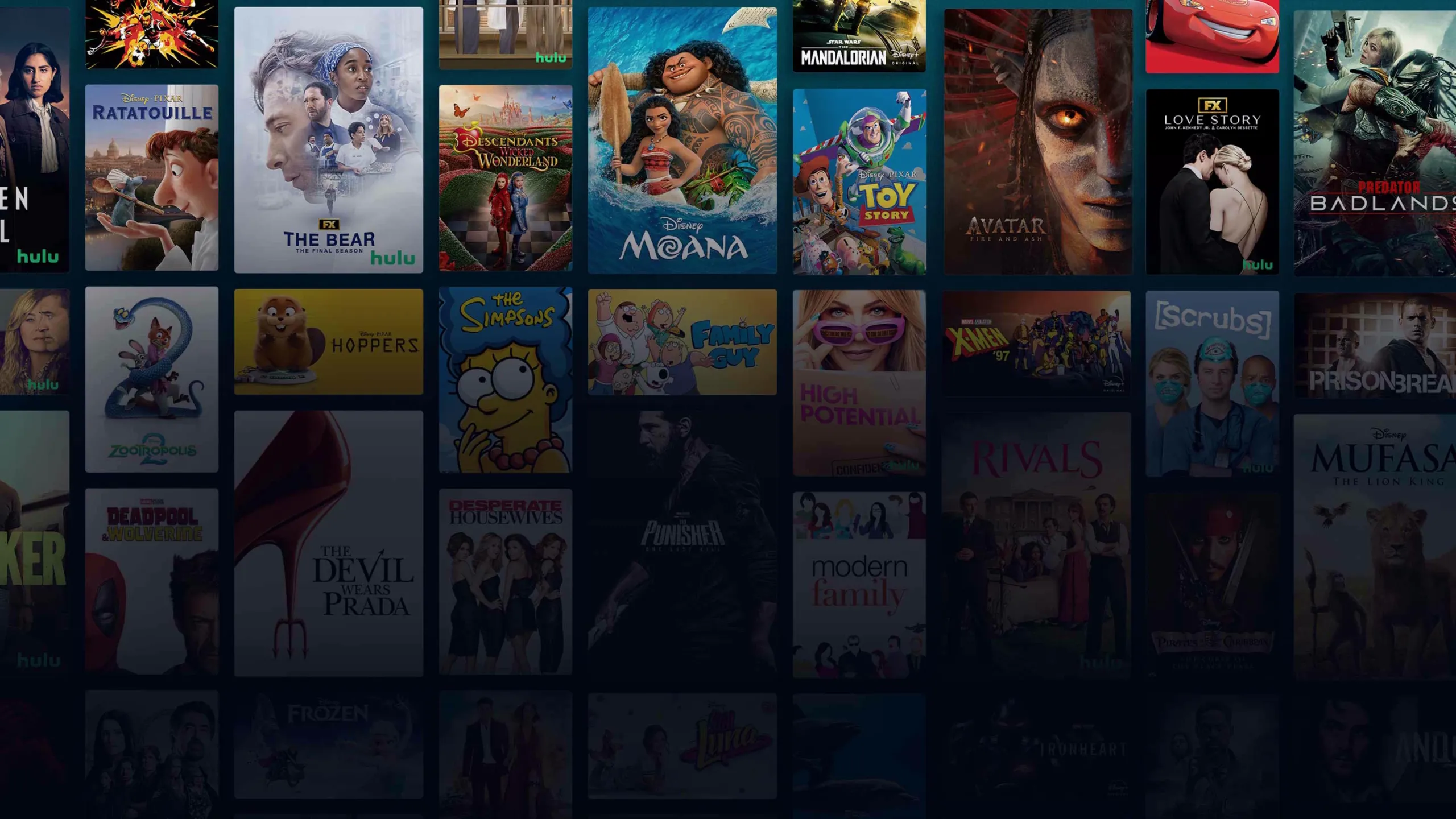 Background image of various Disney+ titles
