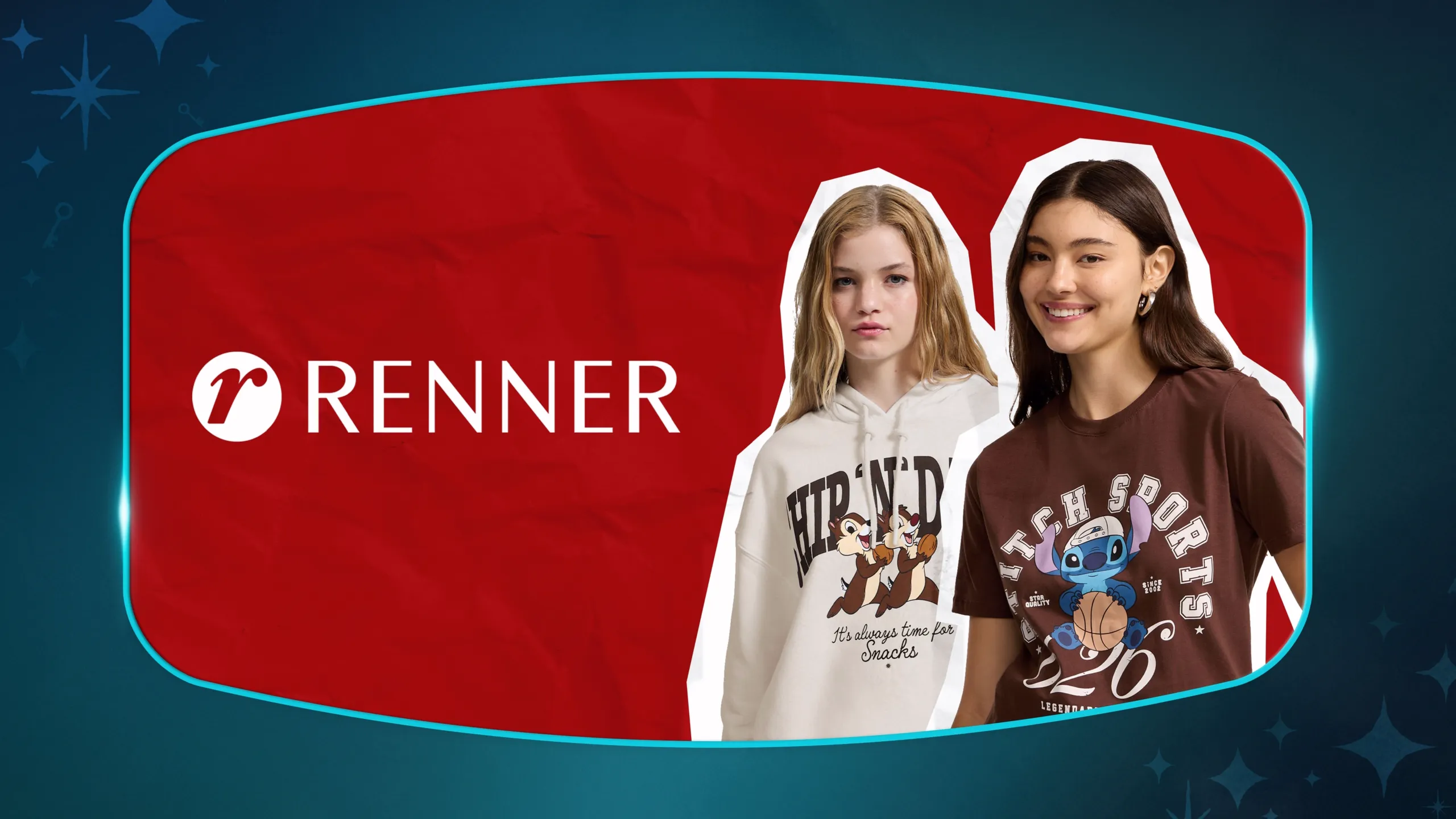 Imagem de duas jovens com roupas das Lojas Renner