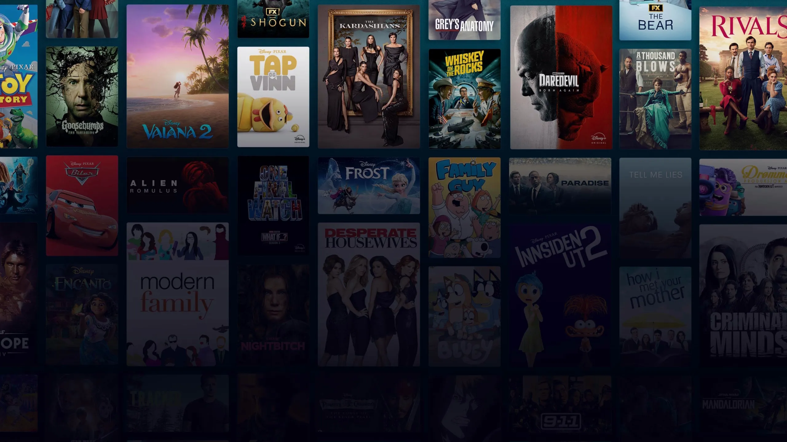 Background image of various Disney+ titles