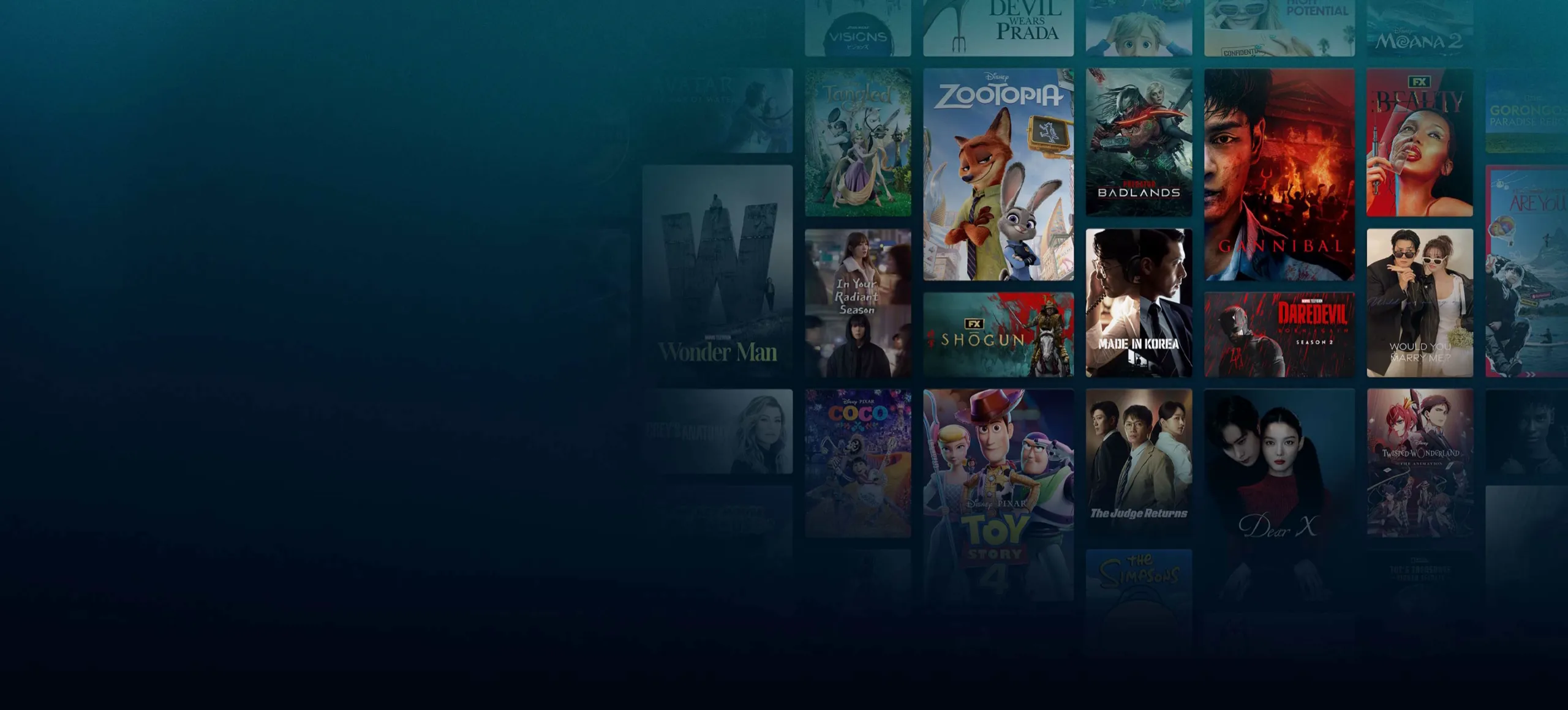 Background image of various Disney+ titles