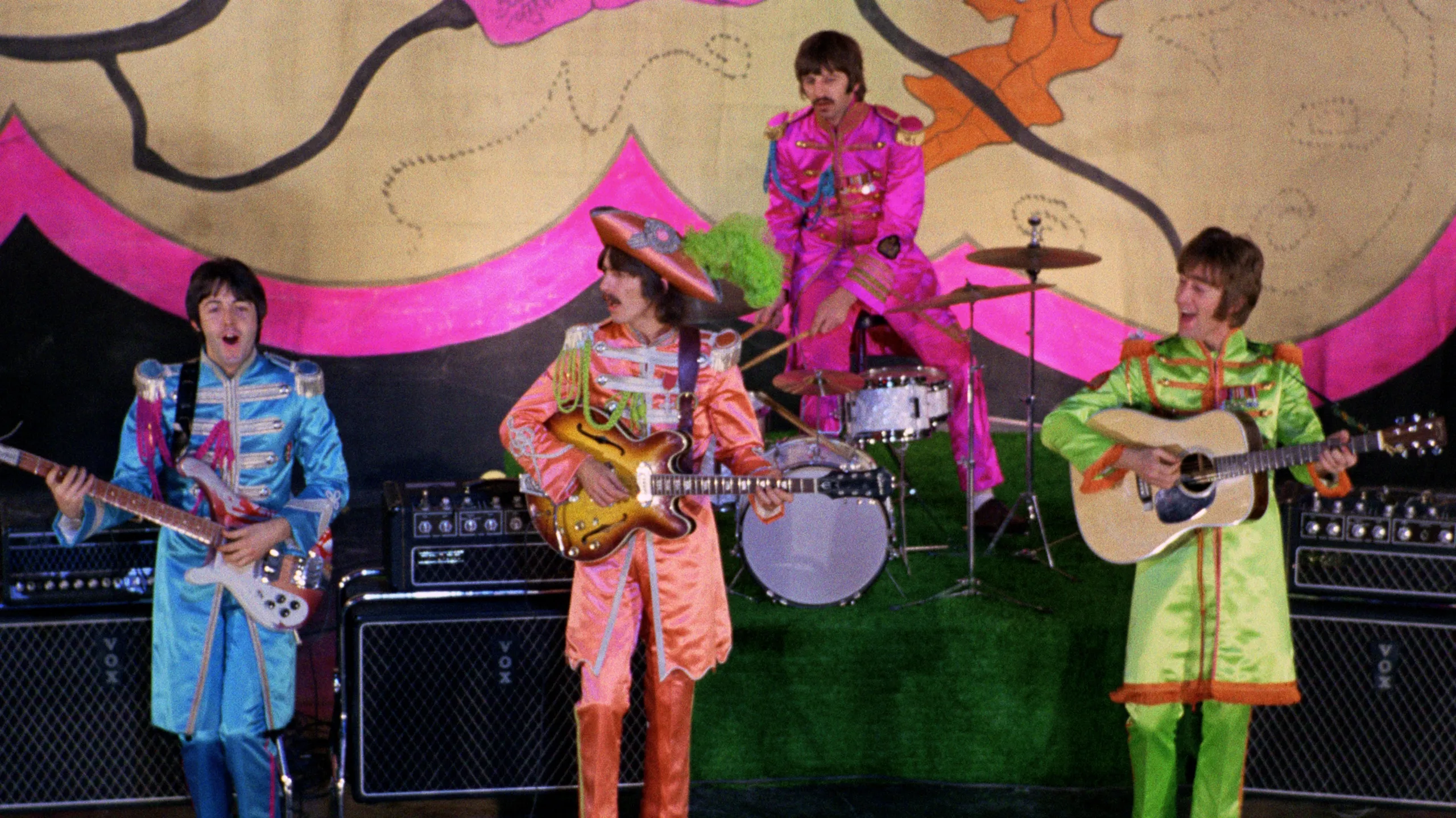 The Beatles performing live