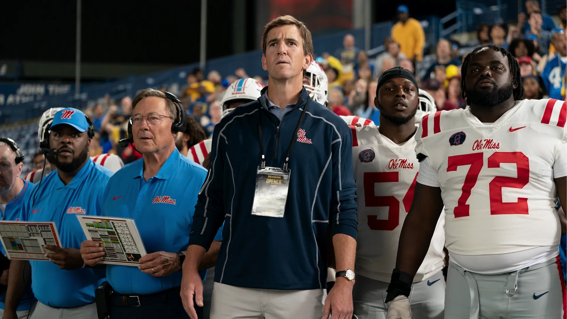 Eli Manning makes a cameo appearance in Chad Powers, the show that was inspired by his sketch in Eli's Places.