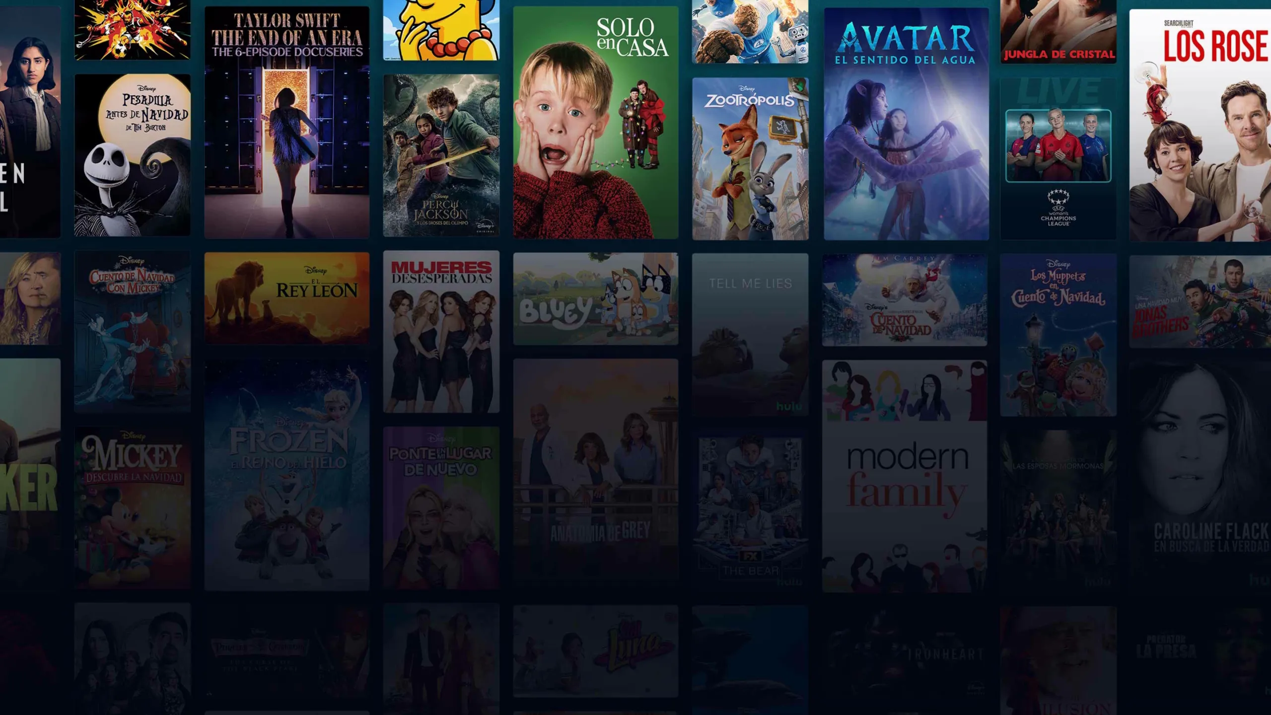 Background image of various Disney+ titles