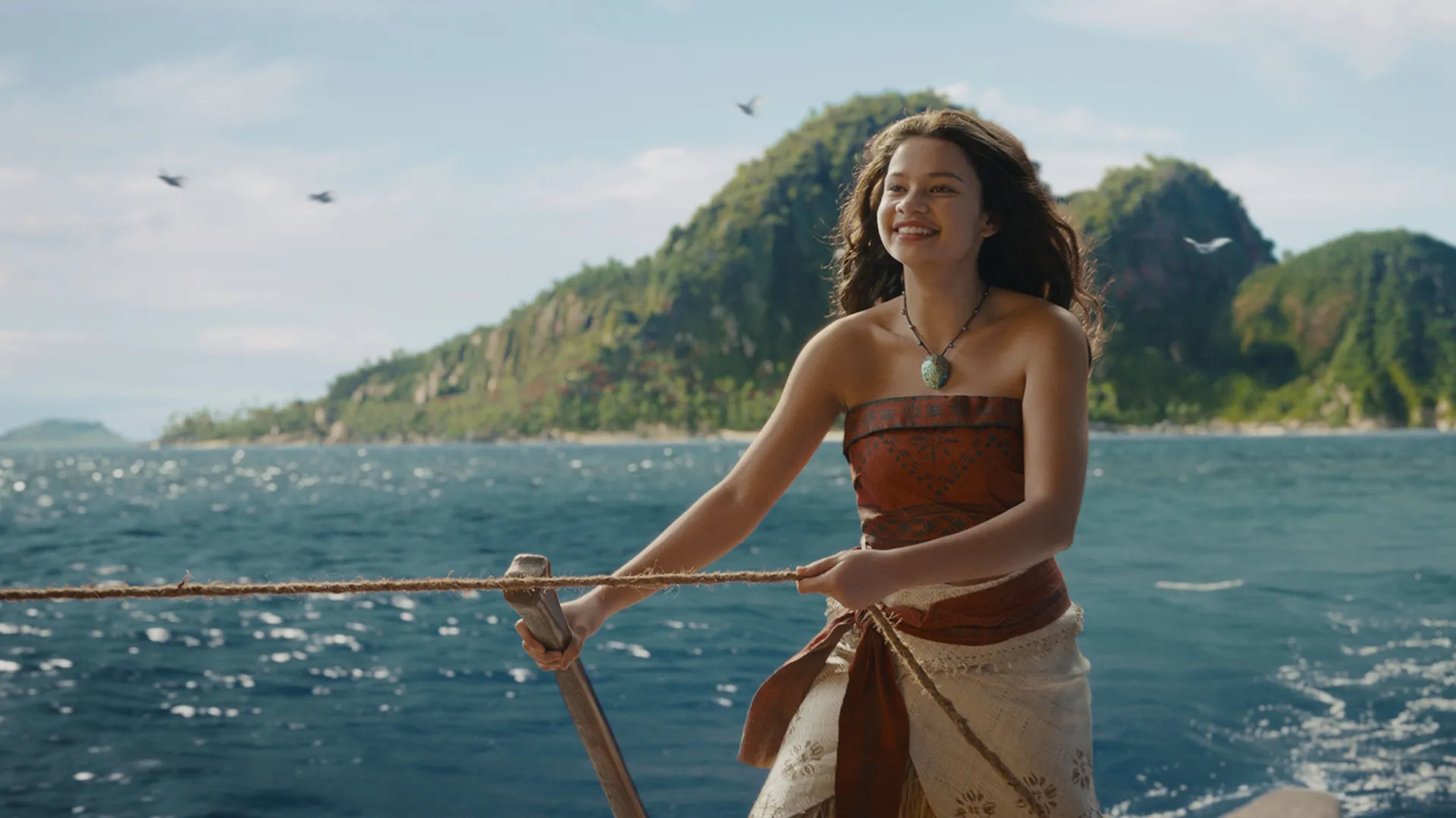 Catherine Laga'aia as Moana in the live-action remake of Moana