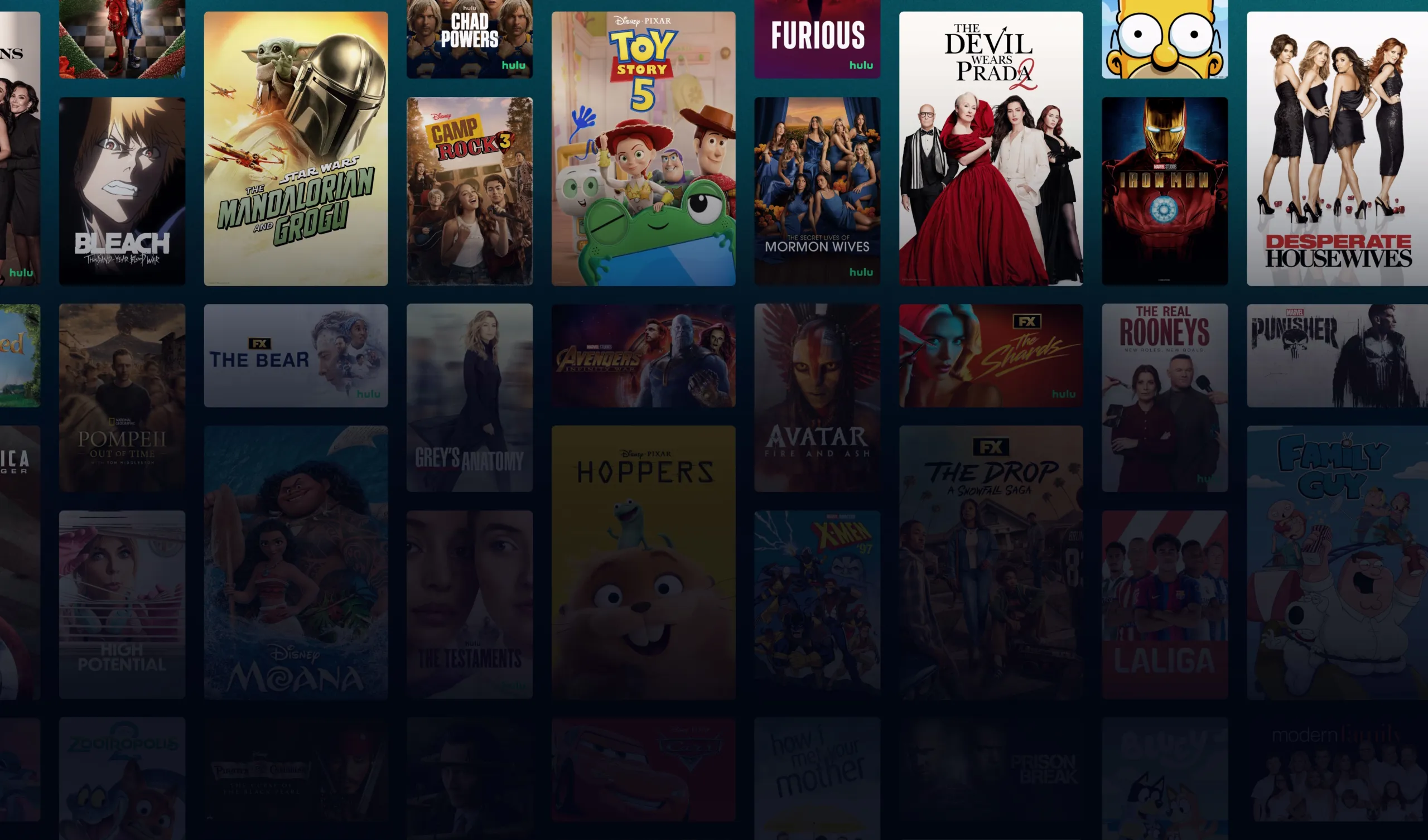 Background image of various Disney+ titles