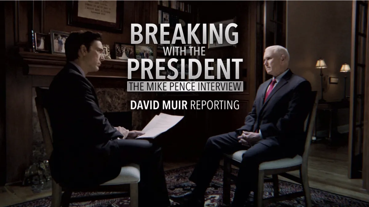Ver Breaking With the President: The Mike Pence Interview -- David Muir ...