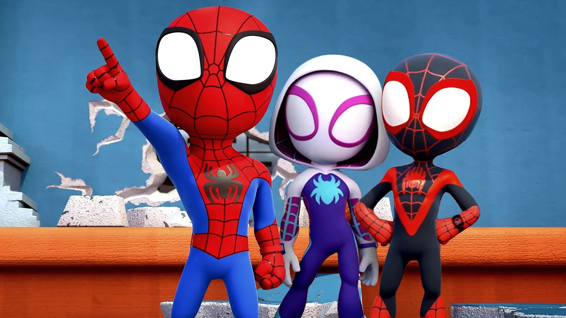 Spidey, Ghost-Spider and Spin in Marvel’s Spidey and His Amazing Friends