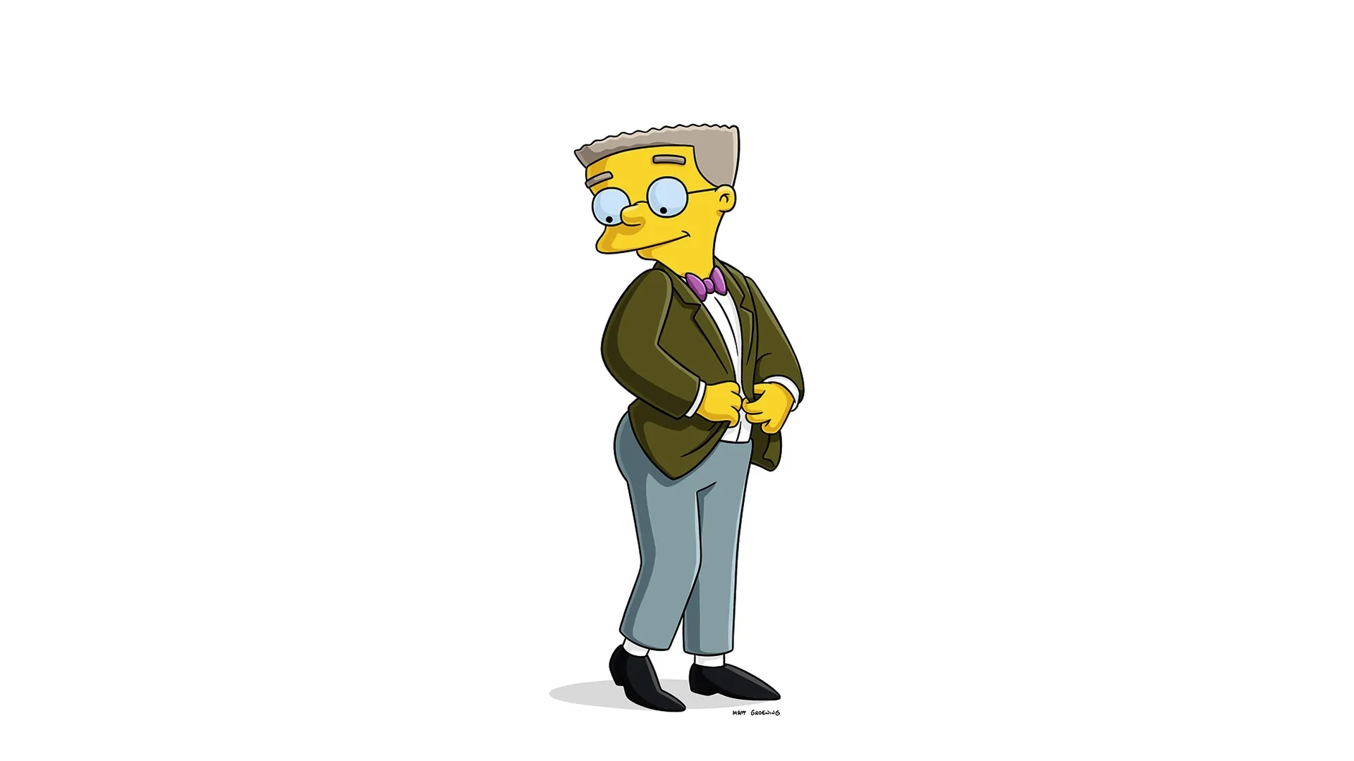 Este personagem é Waylon Smithers, da série de animação Os Simpsons.
