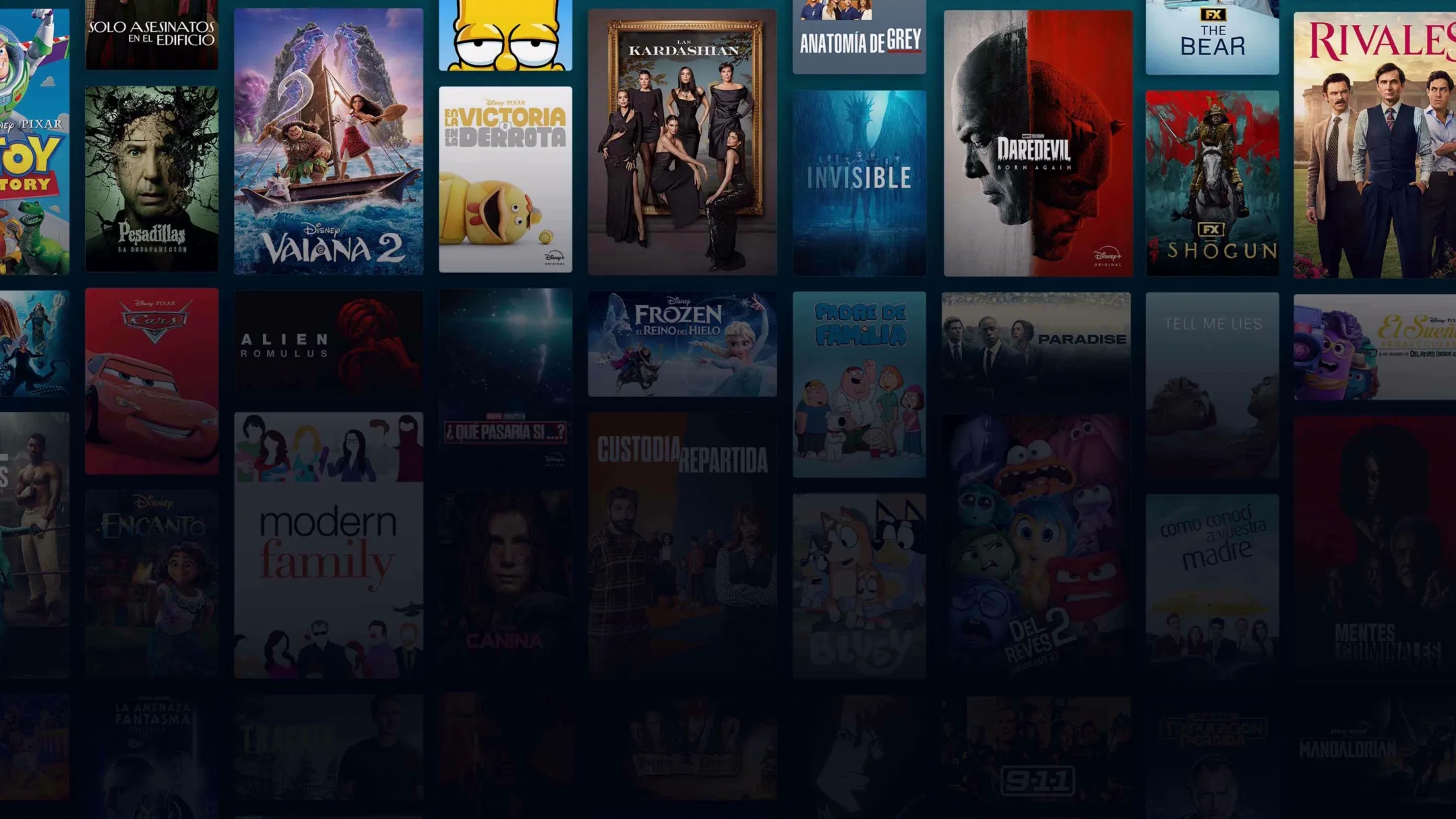 Background image of various Disney+ titles