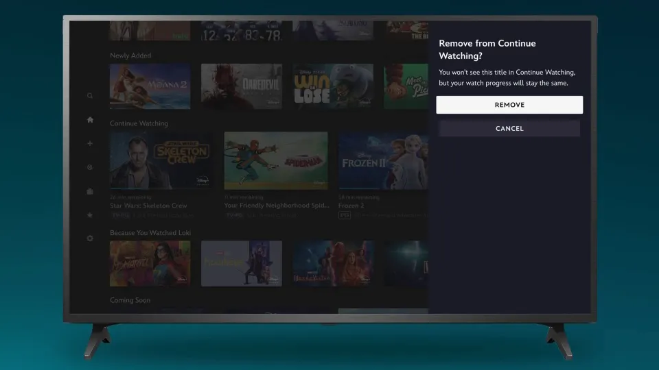 Remove from continue watching