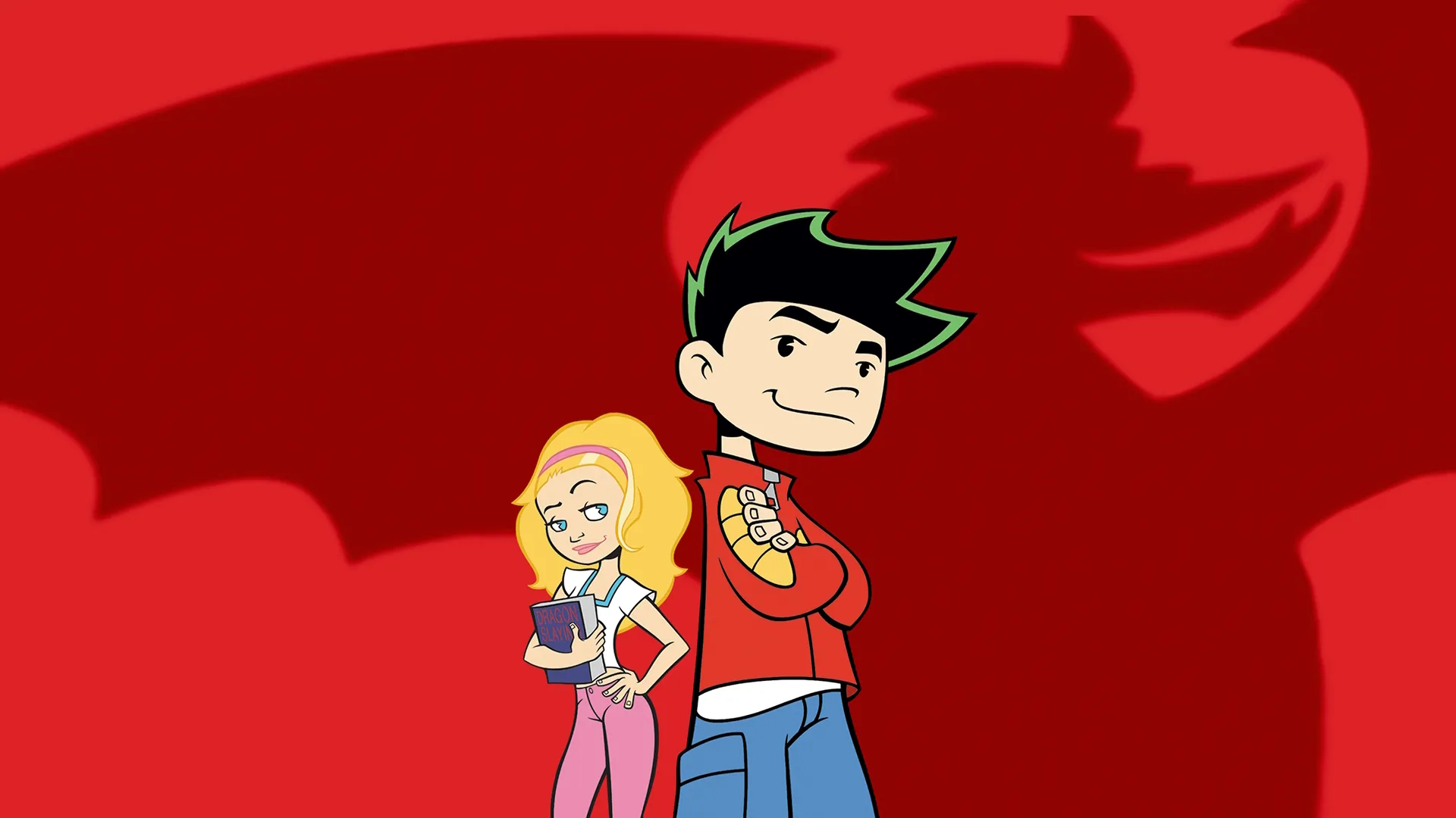 Jake Long (voiced by Dante Basco) and Rose (voiced by Mae Witman) in American Dragon: Jake Long