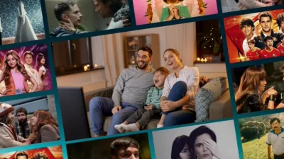 An image split into three parts featuring Maria (Susana Alexander)) from Mama Cake, Eliseo (Guillermo Francella) from El Encargado, and Rita (Elena Anaya) from Past Lies.