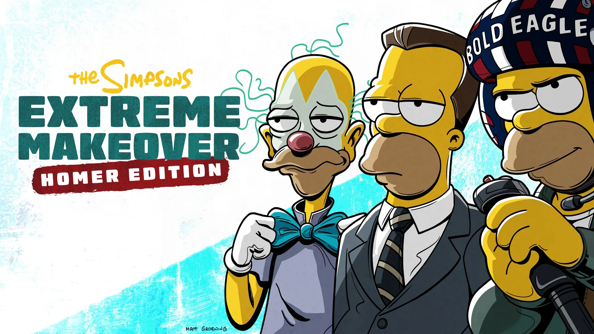 Three different versions of Homer in the special Extreme Makeover Homer Edition