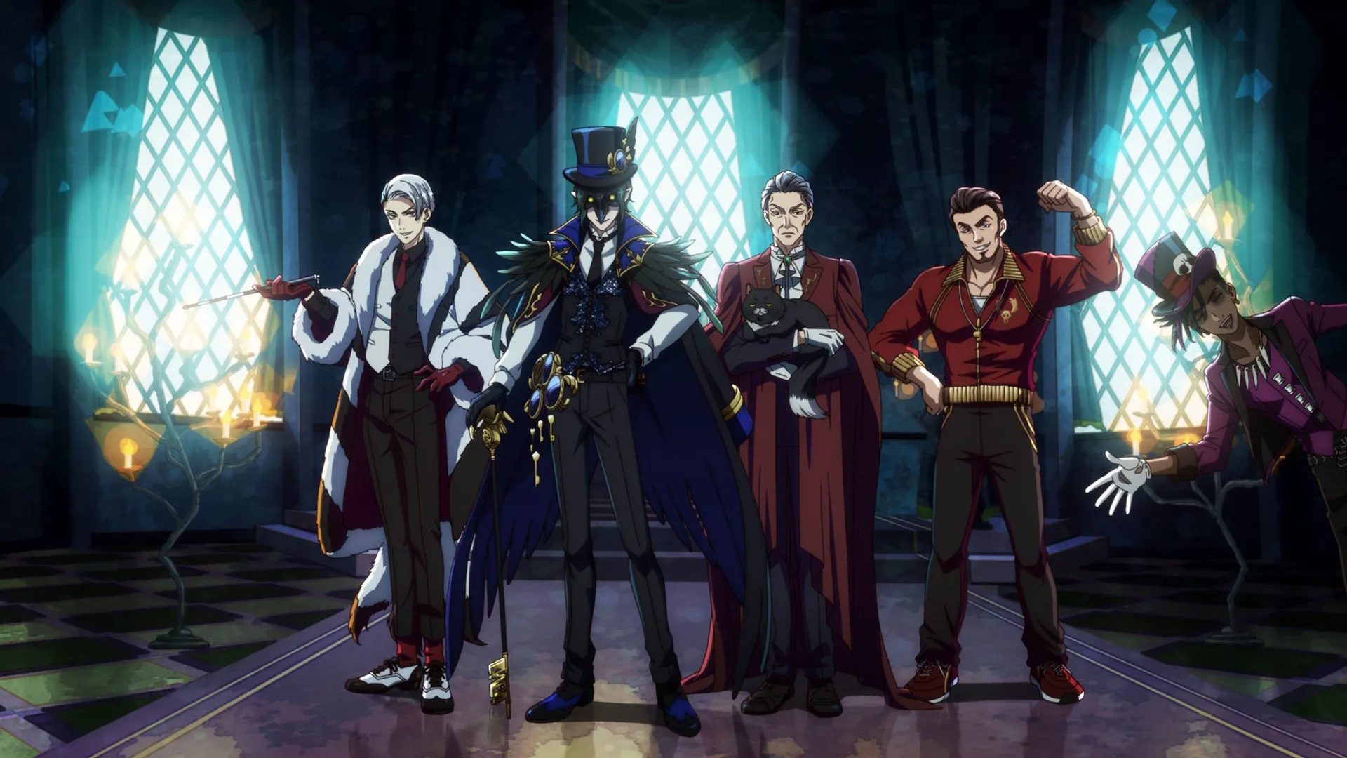 Characters from the anime series Disney Twisted-Wonderland: The Animation