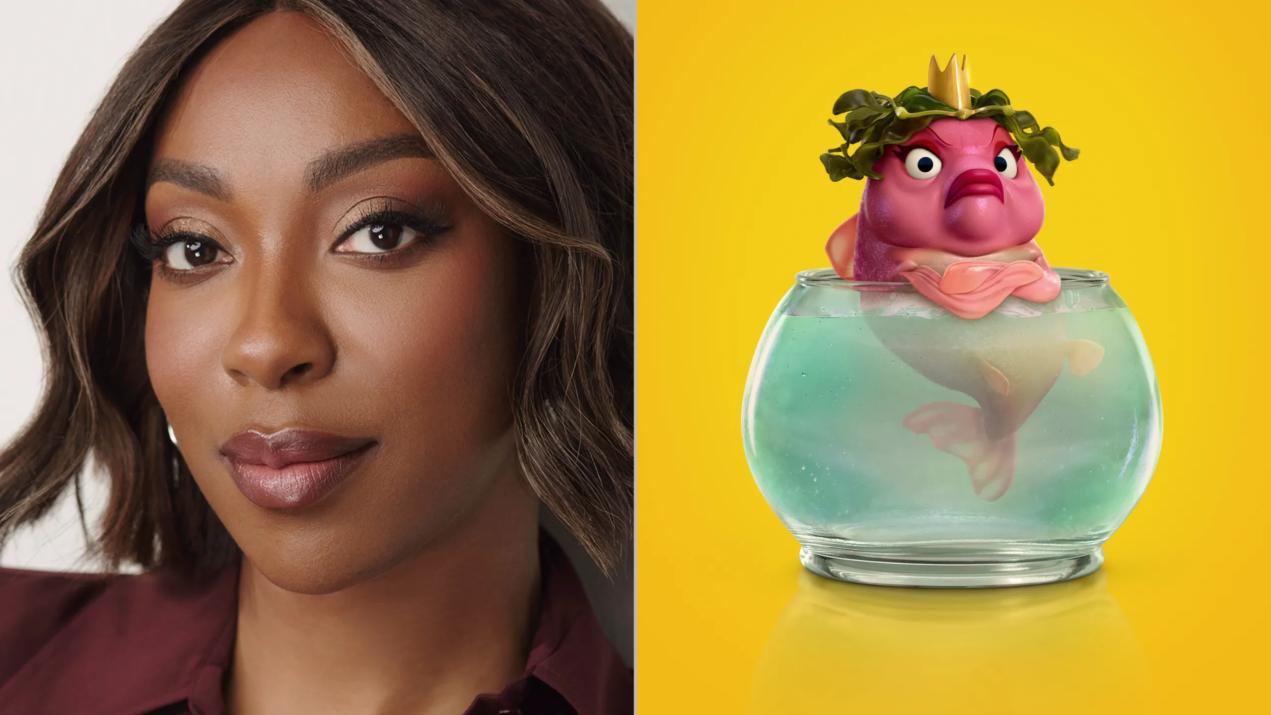 The image features Ego Nwodim, the voice of Fish Queen in Hoppers, Pixar, Disney+