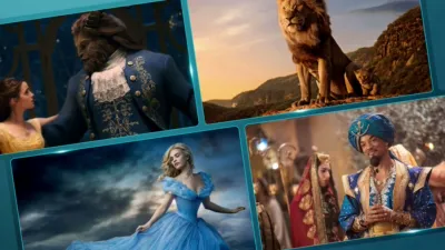ディズニーの実写映画のタイトルが複数並んでいる