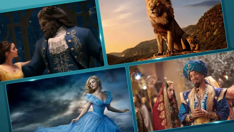 ディズニーの実写映画のタイトルが複数並んでいる