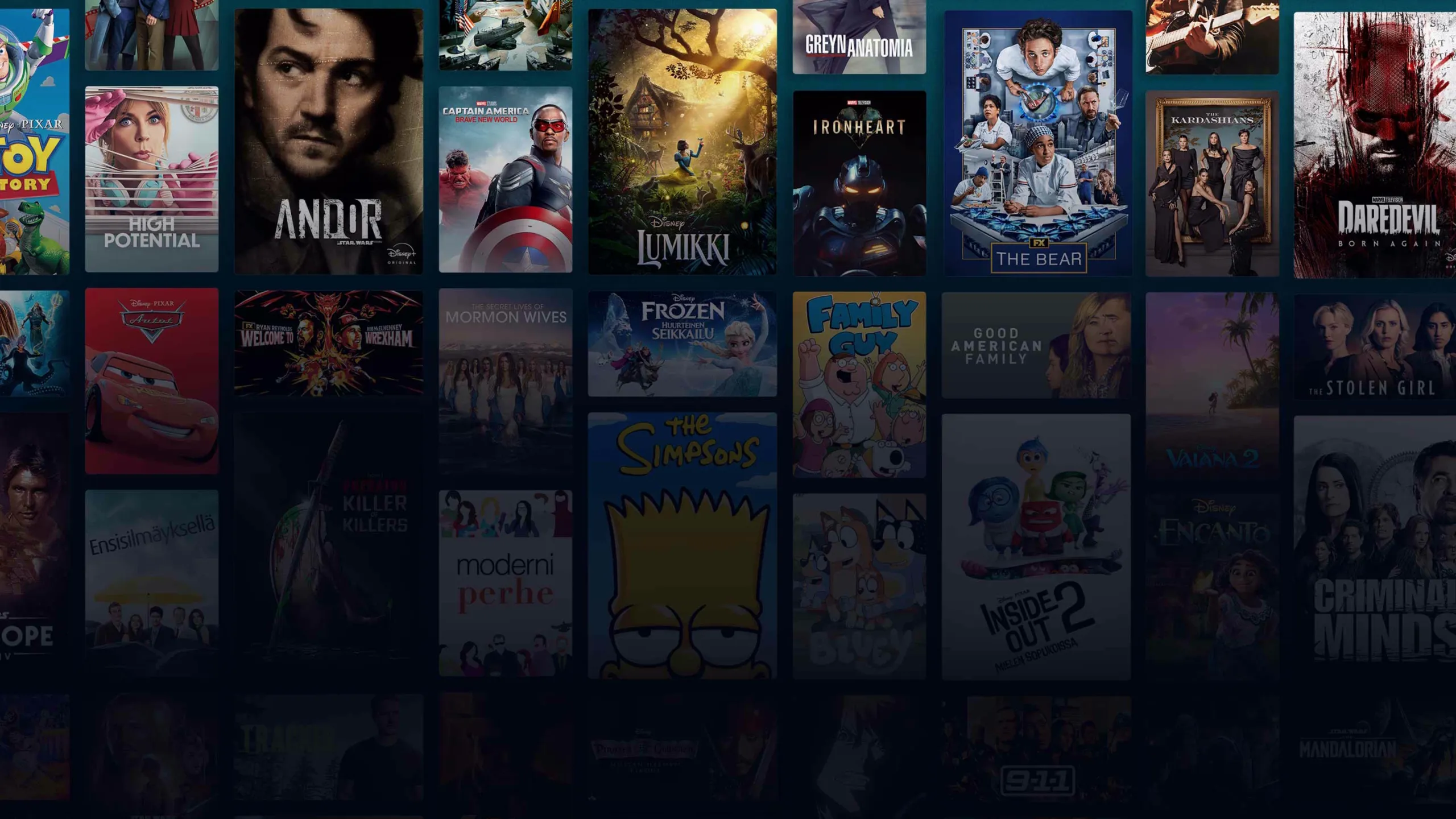 Background image of various Disney+ titles