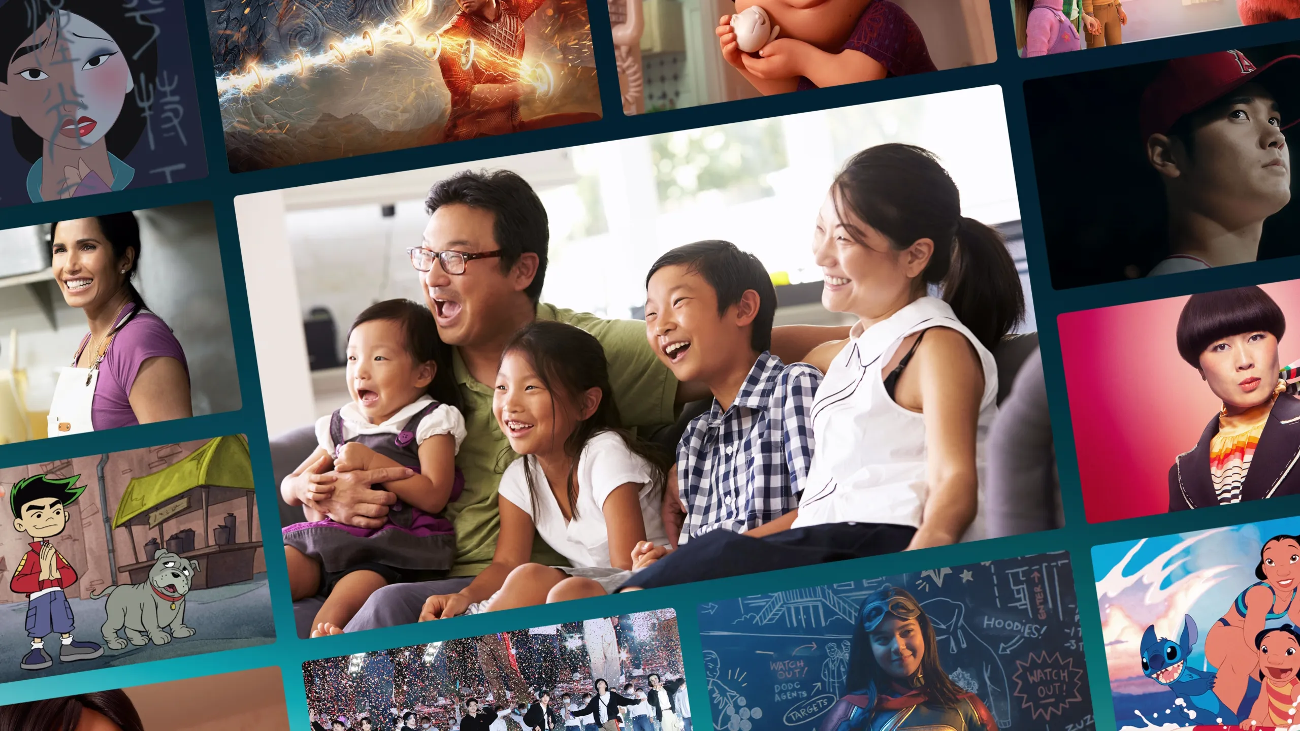 A collage of images from different Disney+ titles
