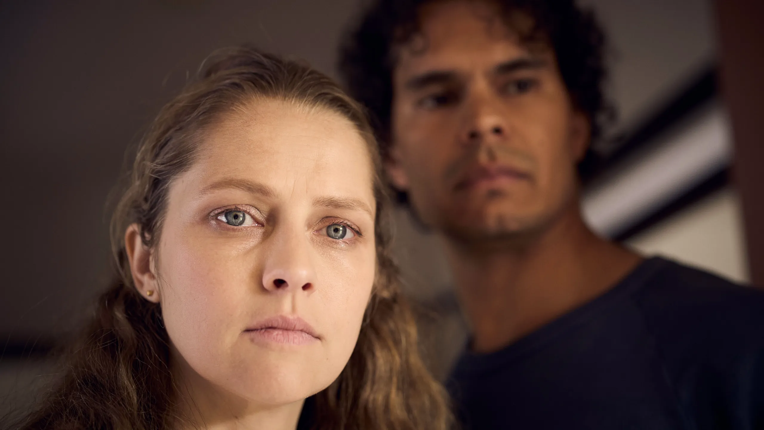 Teresa Palmer and Mark Coles Smith in the Disney+ Australian Original Series, The Clearing