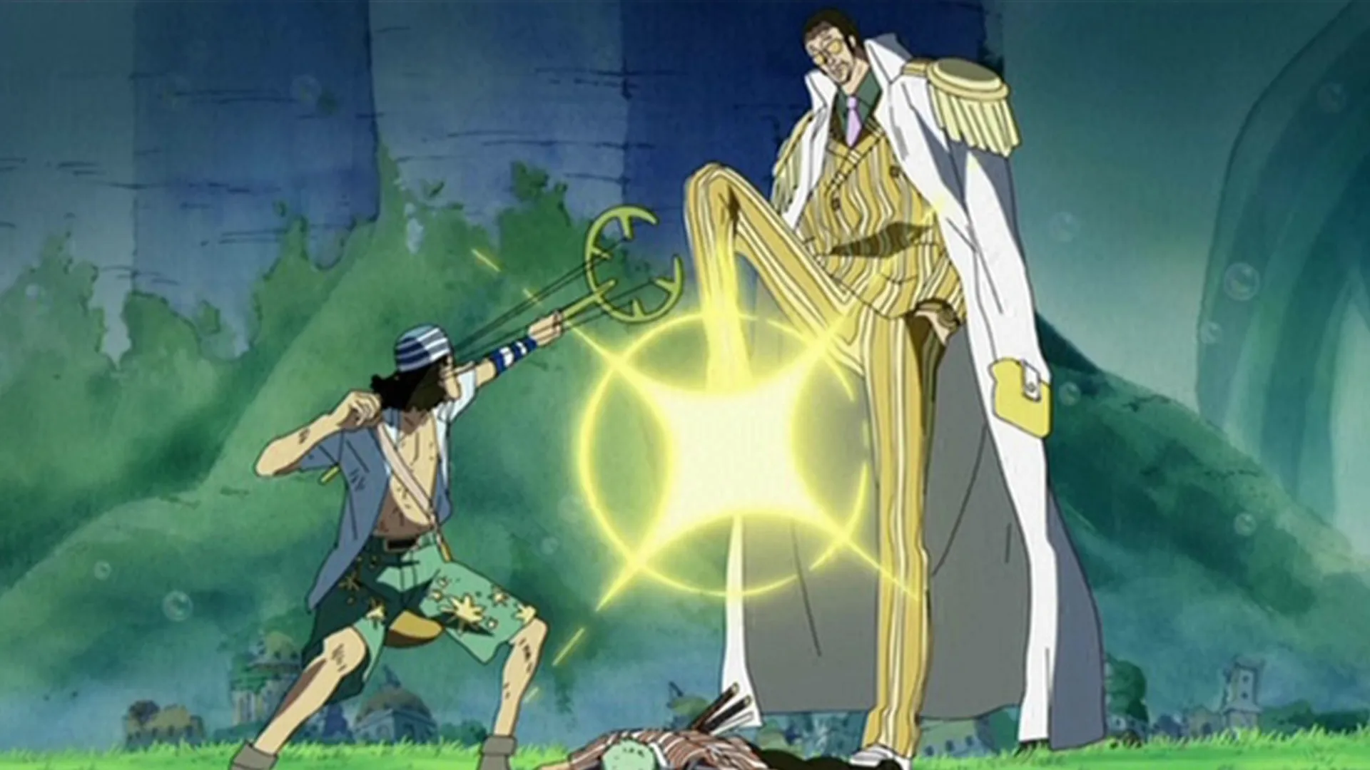thumbnail - S16:E23 Sabaody Archipelago Episode 404: Admiral Kizaru's Fierce Attack, The Desperate Straw Hat Gang