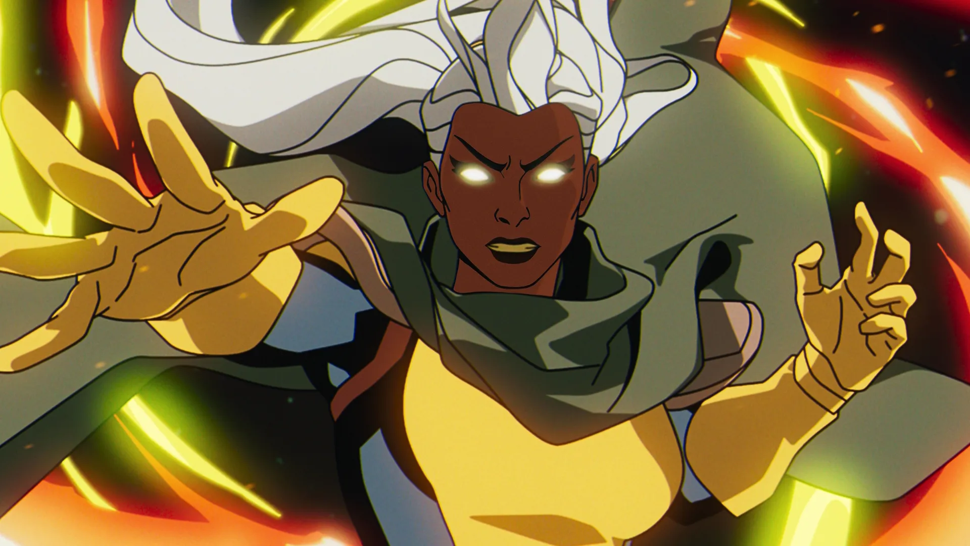 This image features the character Storm from the Marvel animated series X-Men ’97.