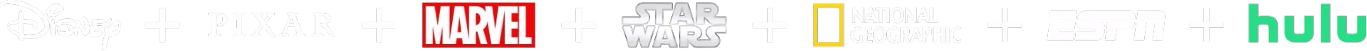 Disney, Pixar, Marvel, Star Wars, National Geographic, ESPN, Hulu