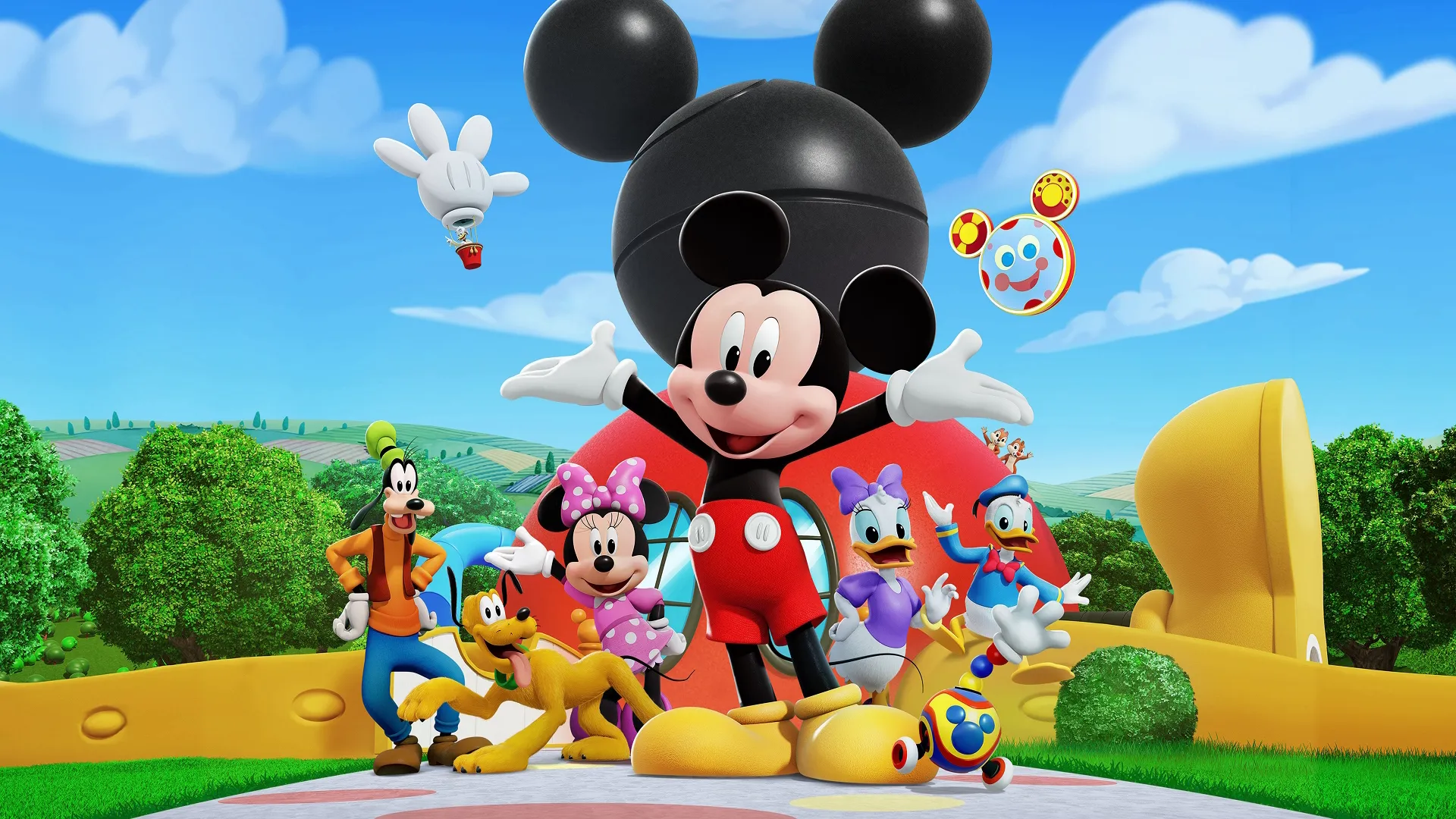 Mickey Mouse with Minnie Mouse, Goofy, Pluto, Daisy Duck and Donald Duck in Mickey Mouse Clubhouse+