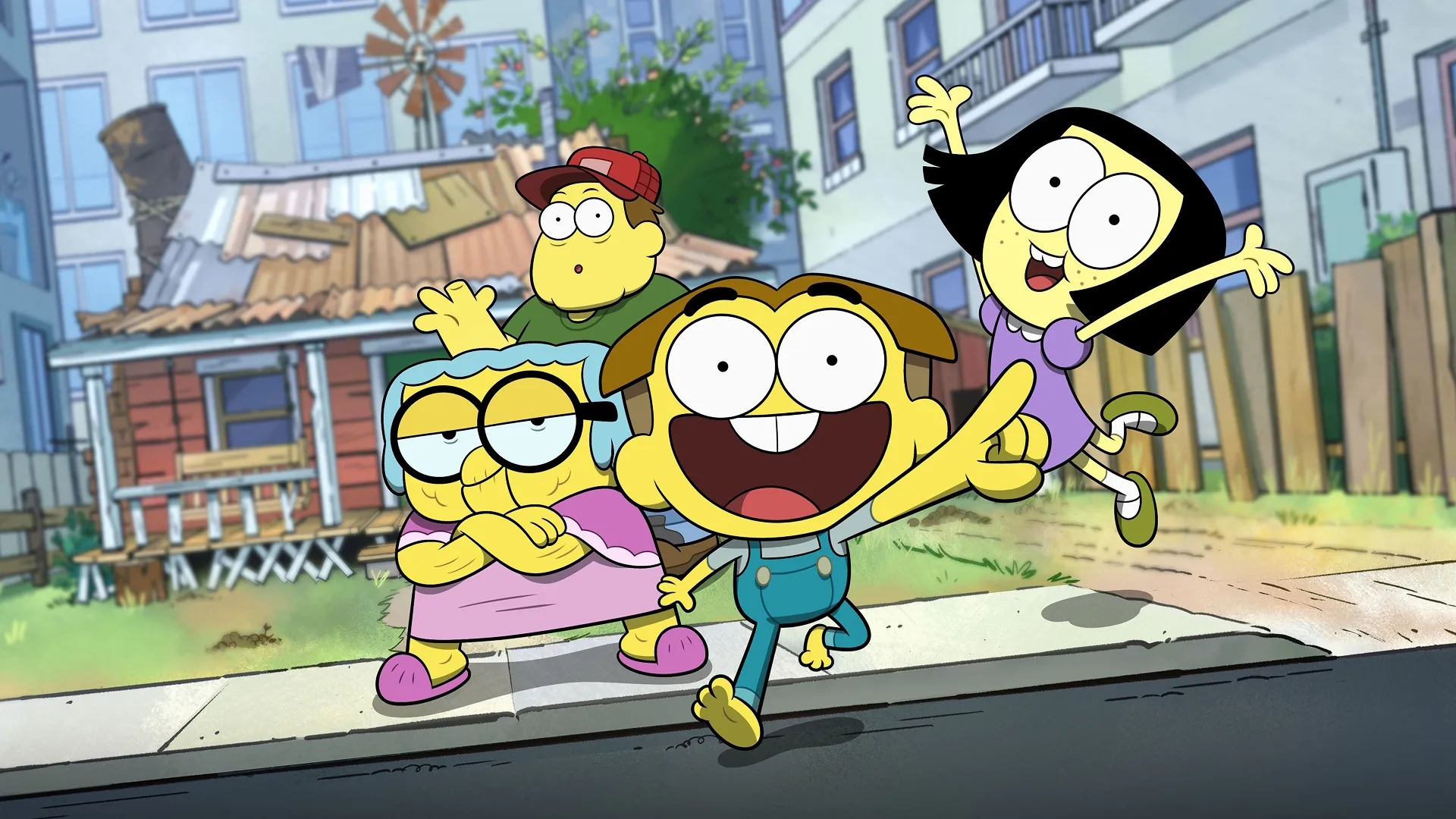 Cricket Green with Tilly, Bill and Alice Green in Big City Greens