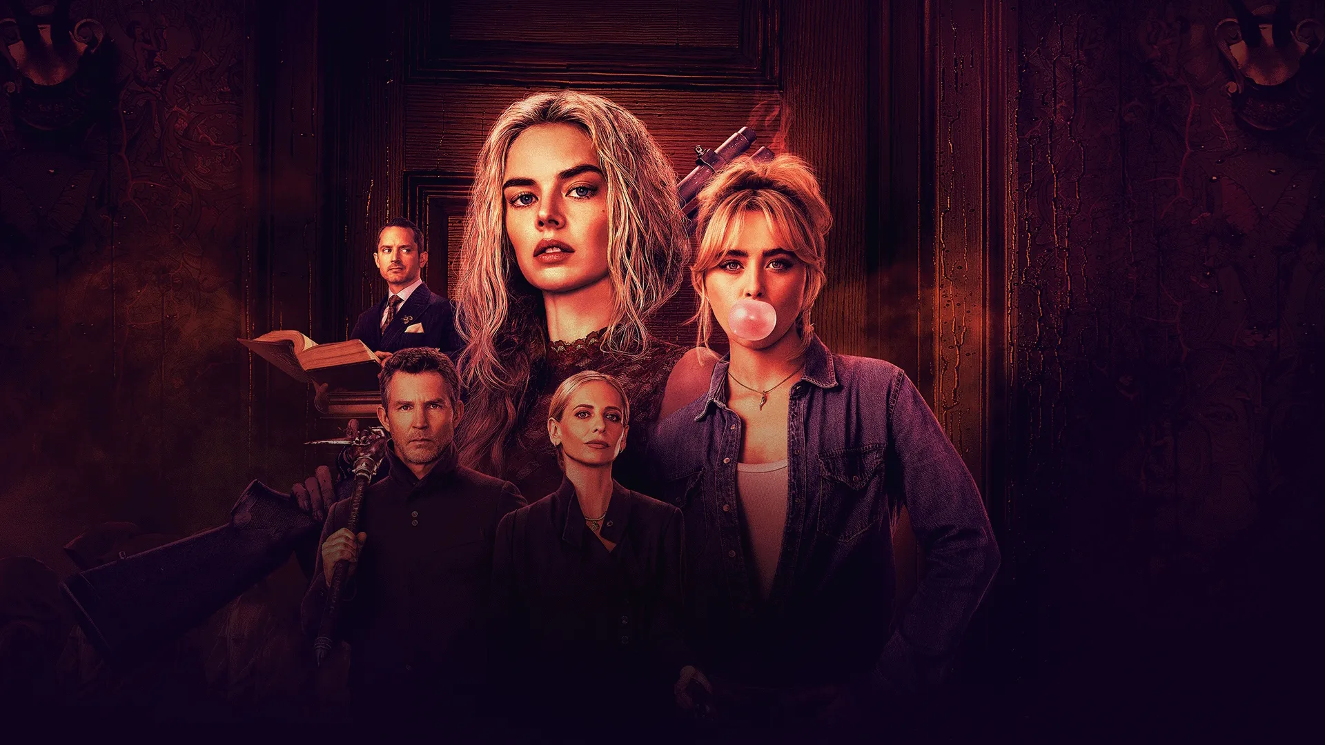 Key art for Ready or Not 2: Here I Come featuring Samara Weaving and Kathryn Newton.