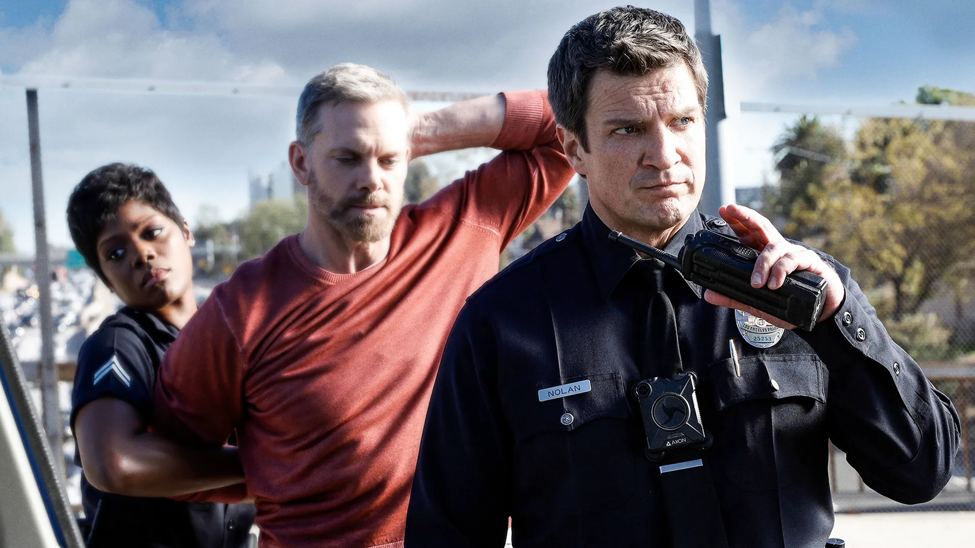 The cast of The Rookie in a promotional image.