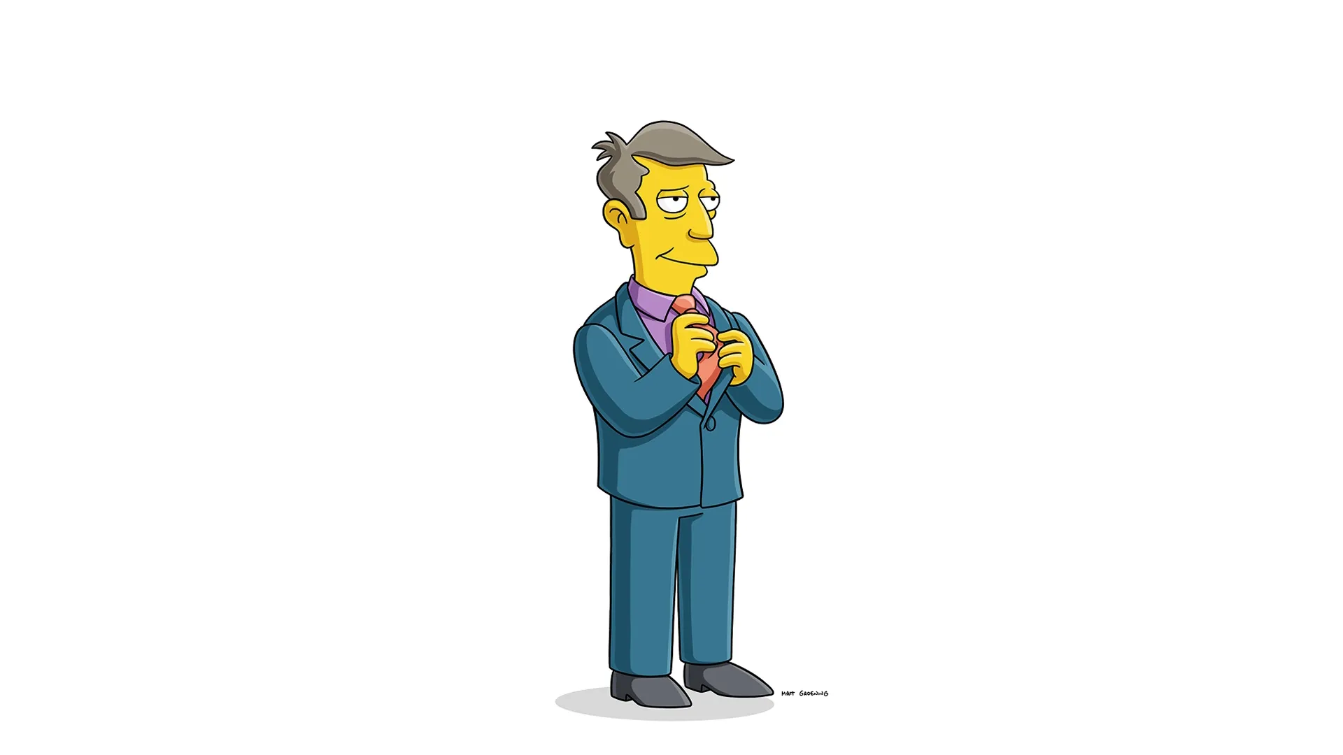 Este personagem é Seymour Skinner, também conhecido como Diretor Skinner, da série de animação Os Simpsons.