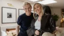 Jamie Laing and Sophie Habboo standing together in a living room.