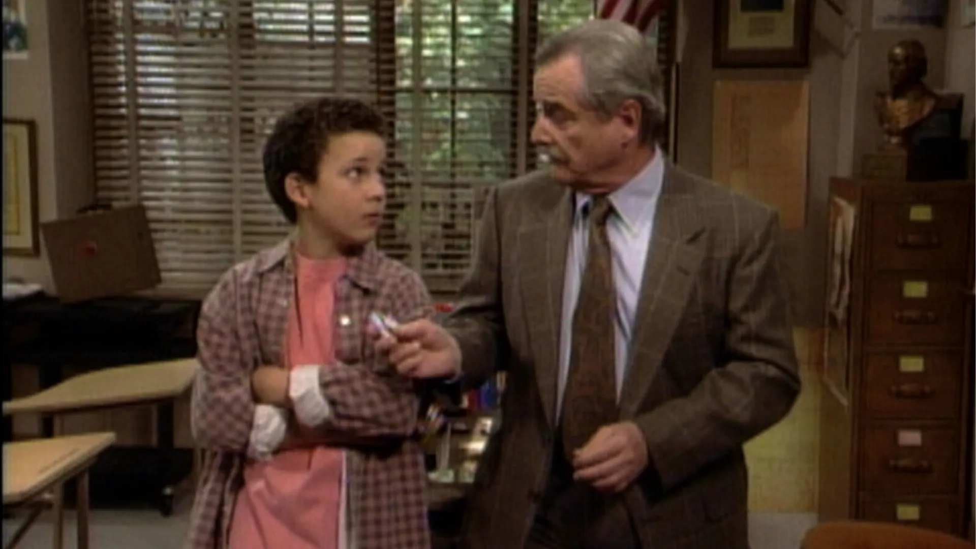 Cory (Ben Savage) with Mr. Feeny (William Daniels)