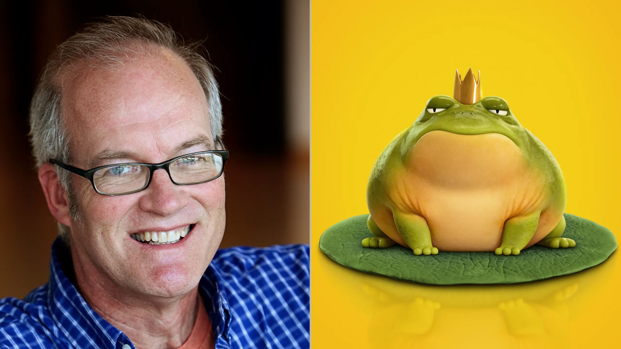 Imagem de Steve Purcell, dublador original do Rei dos Anfíbios em Cara de Um, Focinho de Outro, Pixar, Disney+