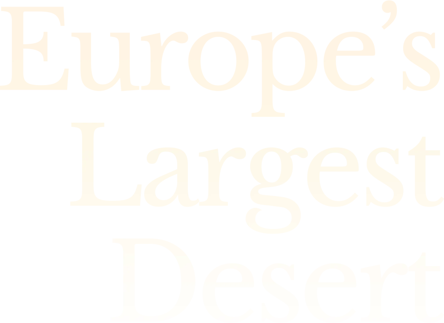 Europe's Largest Desert