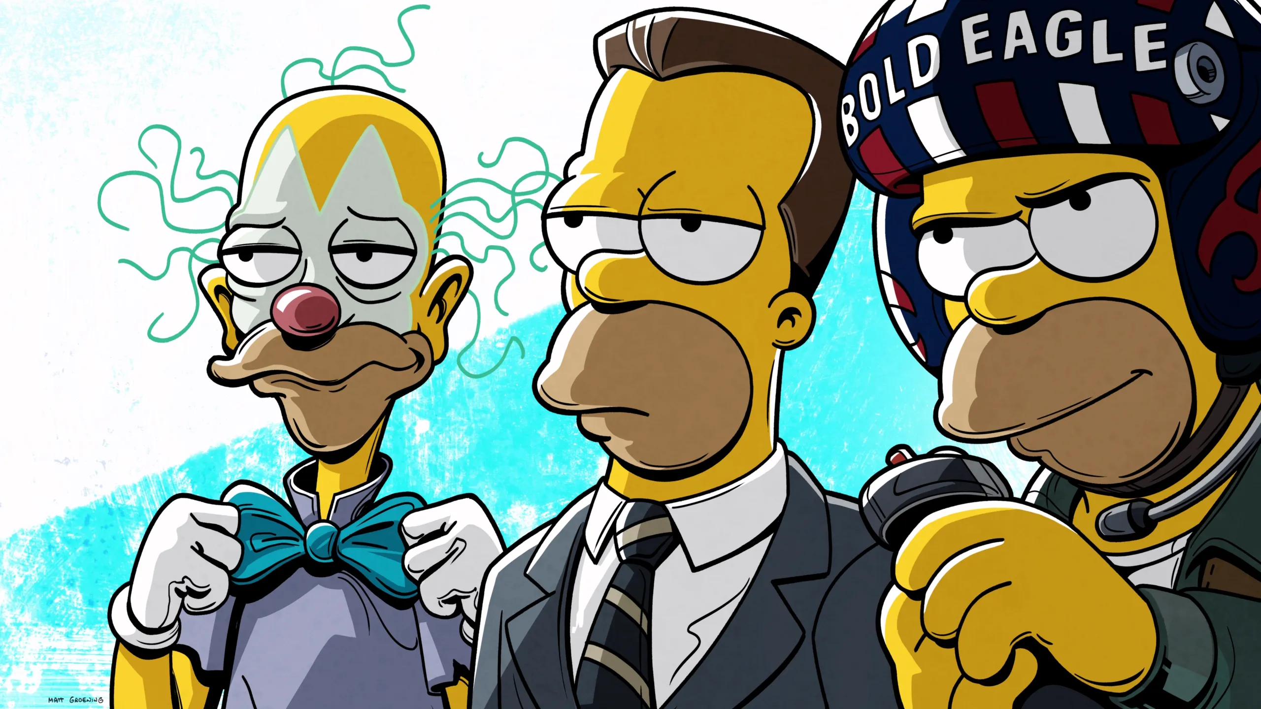 Three different versions of Homer in the special Extreme Makeover Homer Edition
