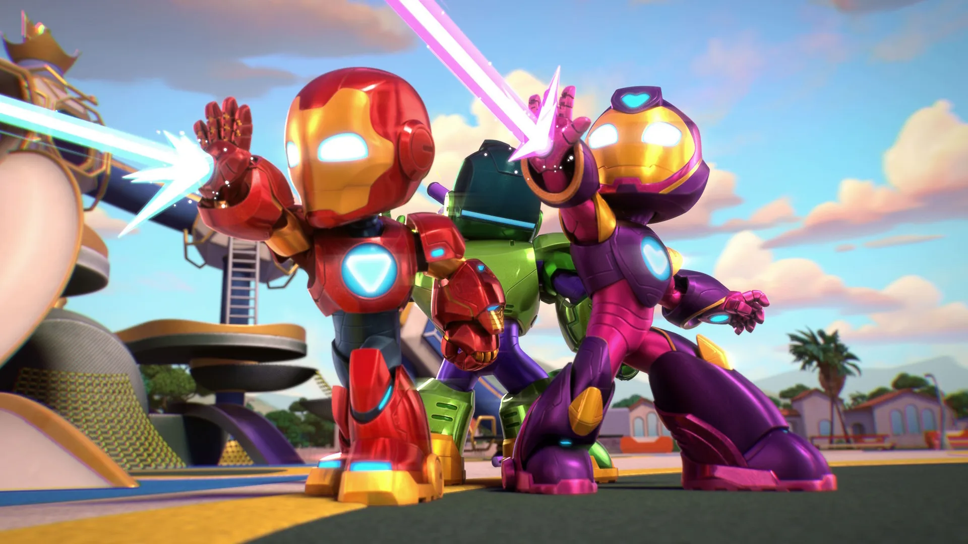 Iron Man, Ironheart and Iron Hulk in Marvel’s Iron Man and His Awesome Friends