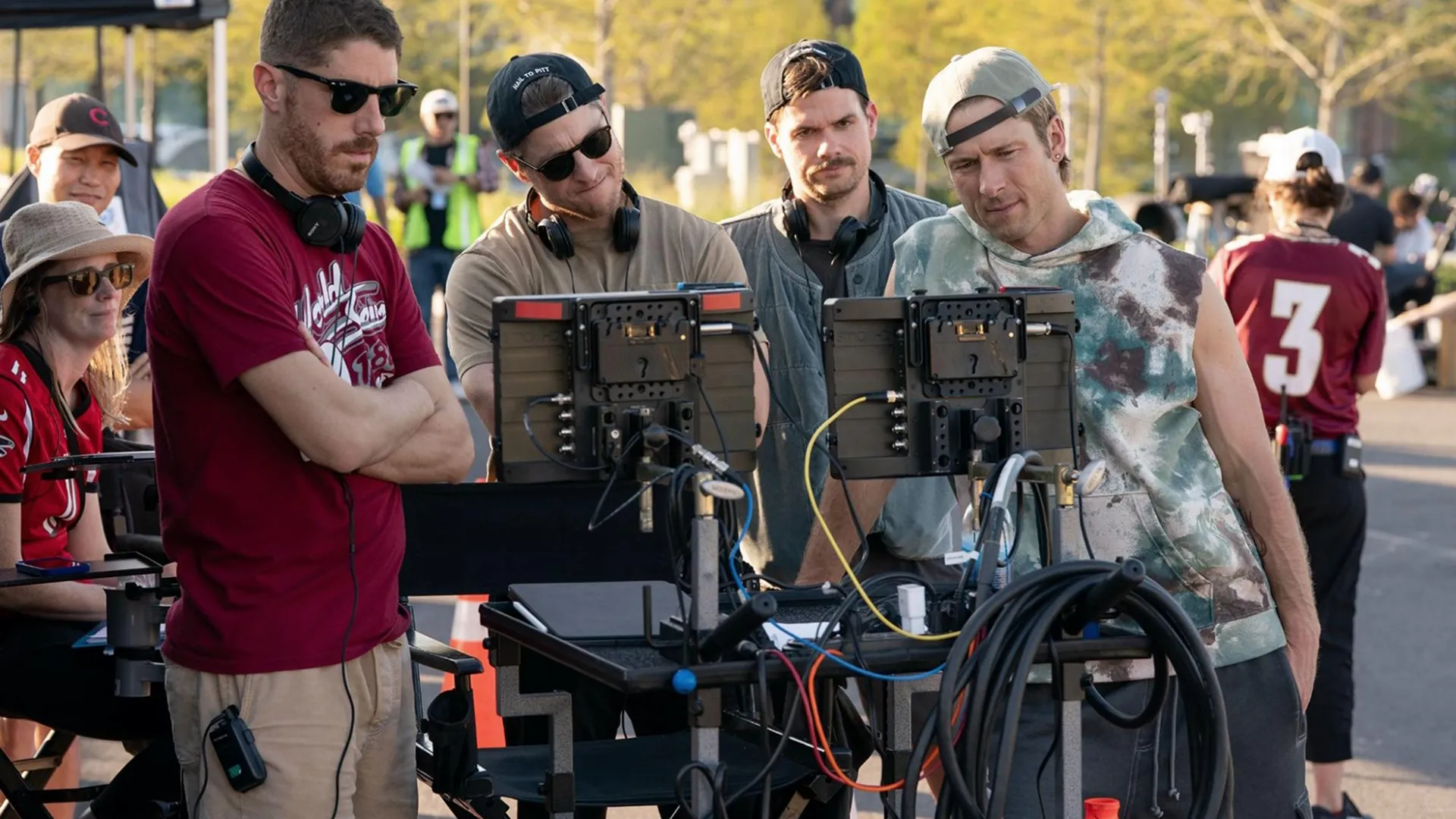 Behind the scenes with the crew behind Chad Powers and star actor, Glen Powell.